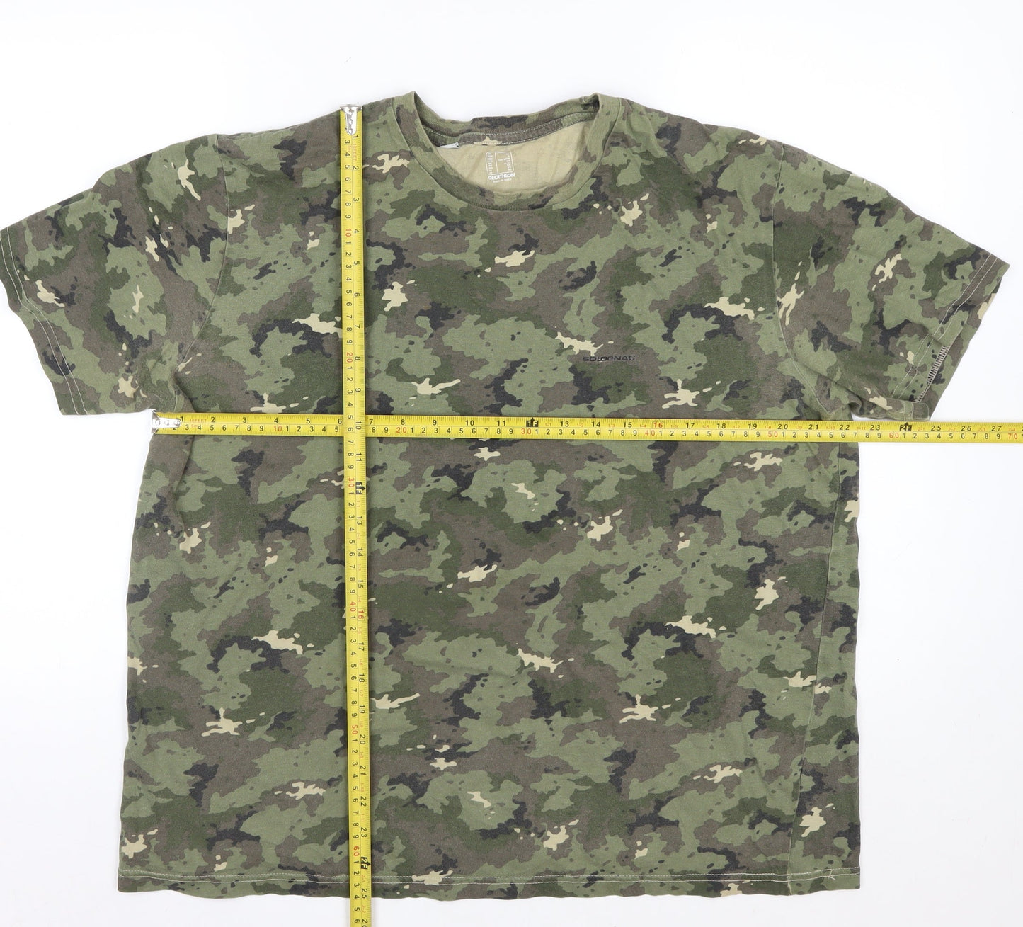 Decathlon Men’s Green Camouflage Crew Neck Short Sleeve T-Shirt XL