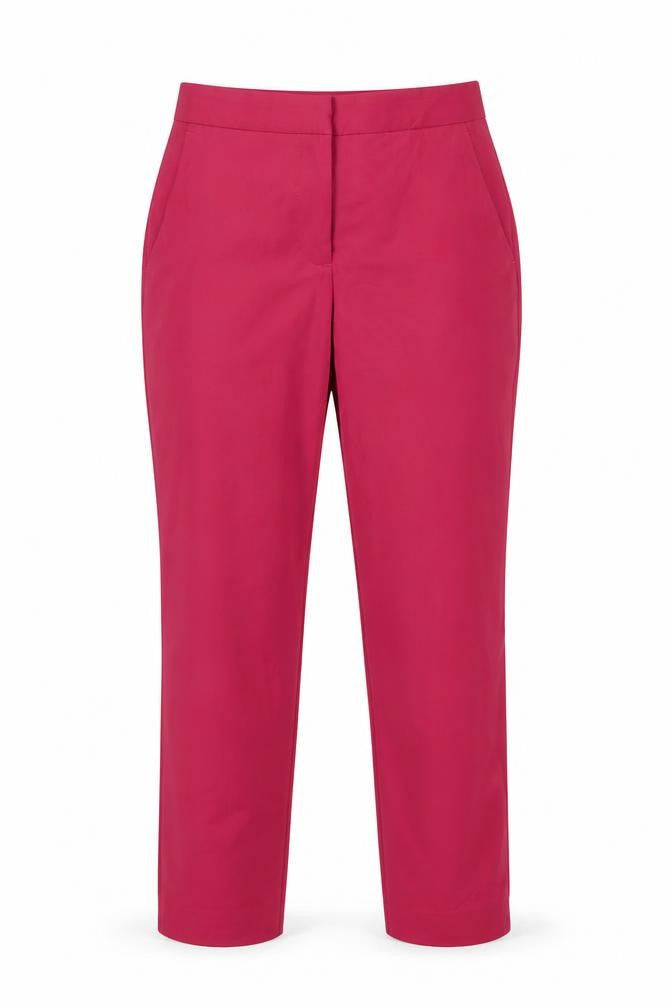 Zara Women Pink Slim Tapered Crepe Trousers Size 6