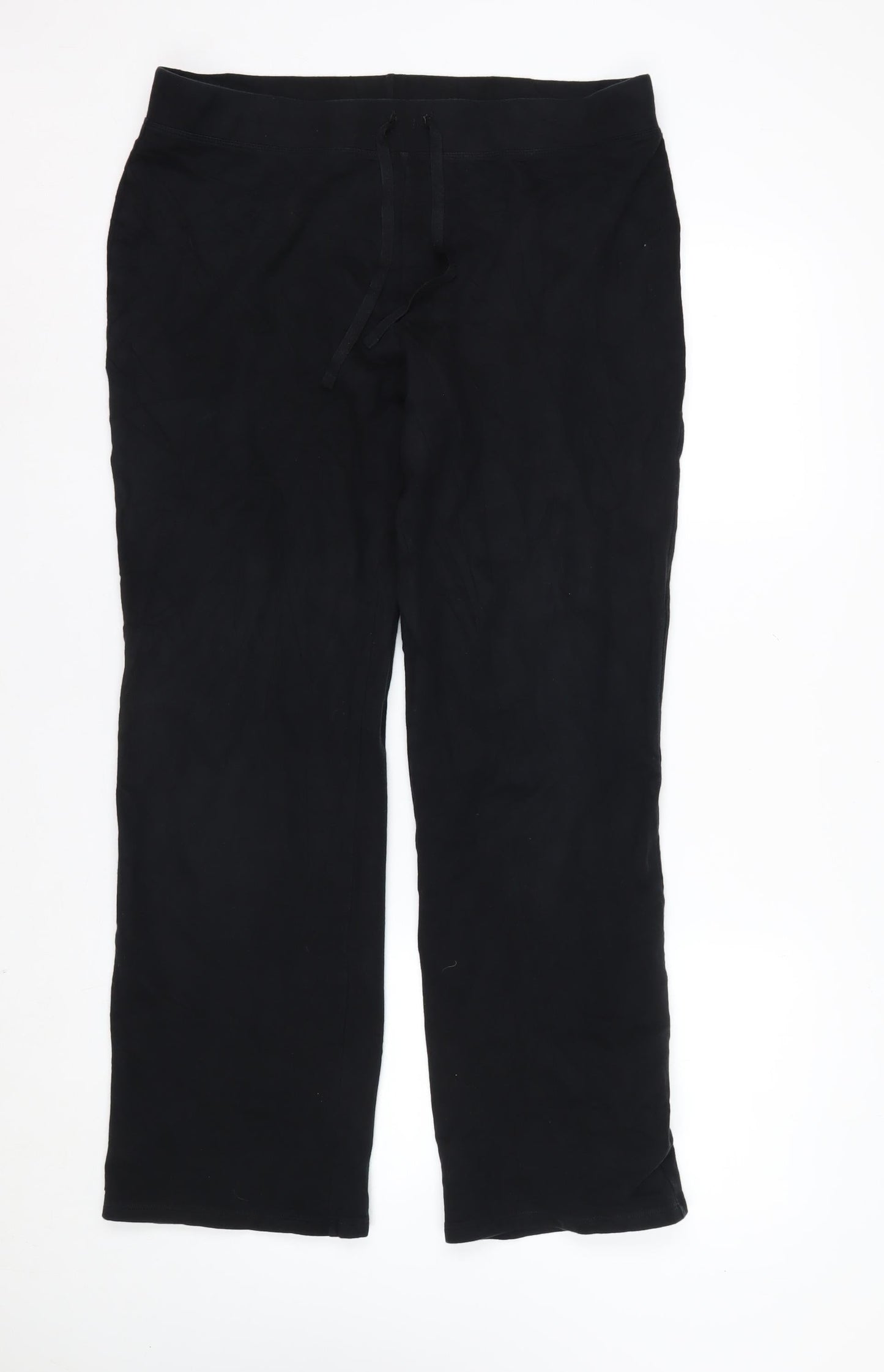 Marks and Spencer Women Black Size 16 Jogger Cotton Stretch Trousers