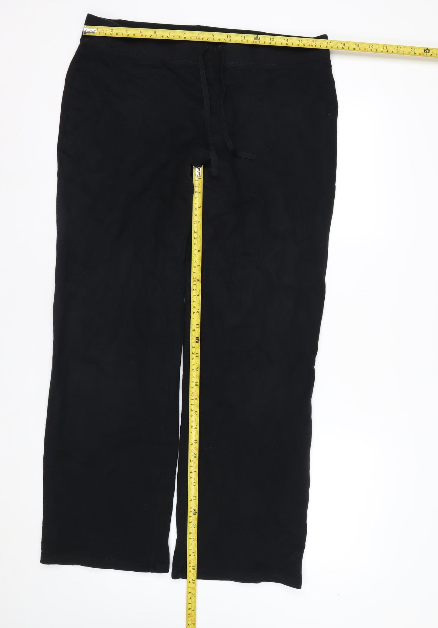 Marks and Spencer Women Black Size 16 Jogger Cotton Stretch Trousers