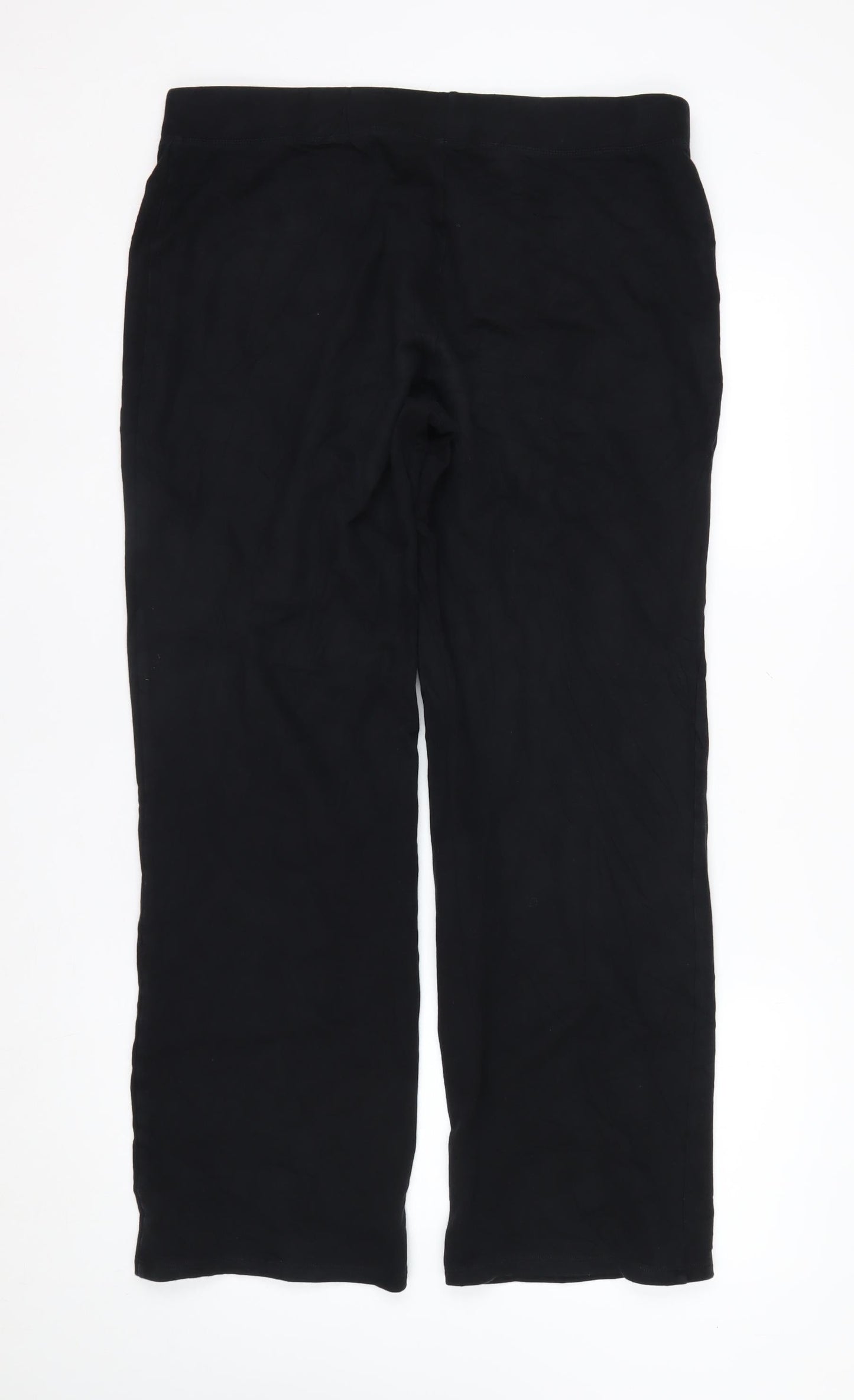 Marks and Spencer Women Black Size 16 Jogger Cotton Stretch Trousers