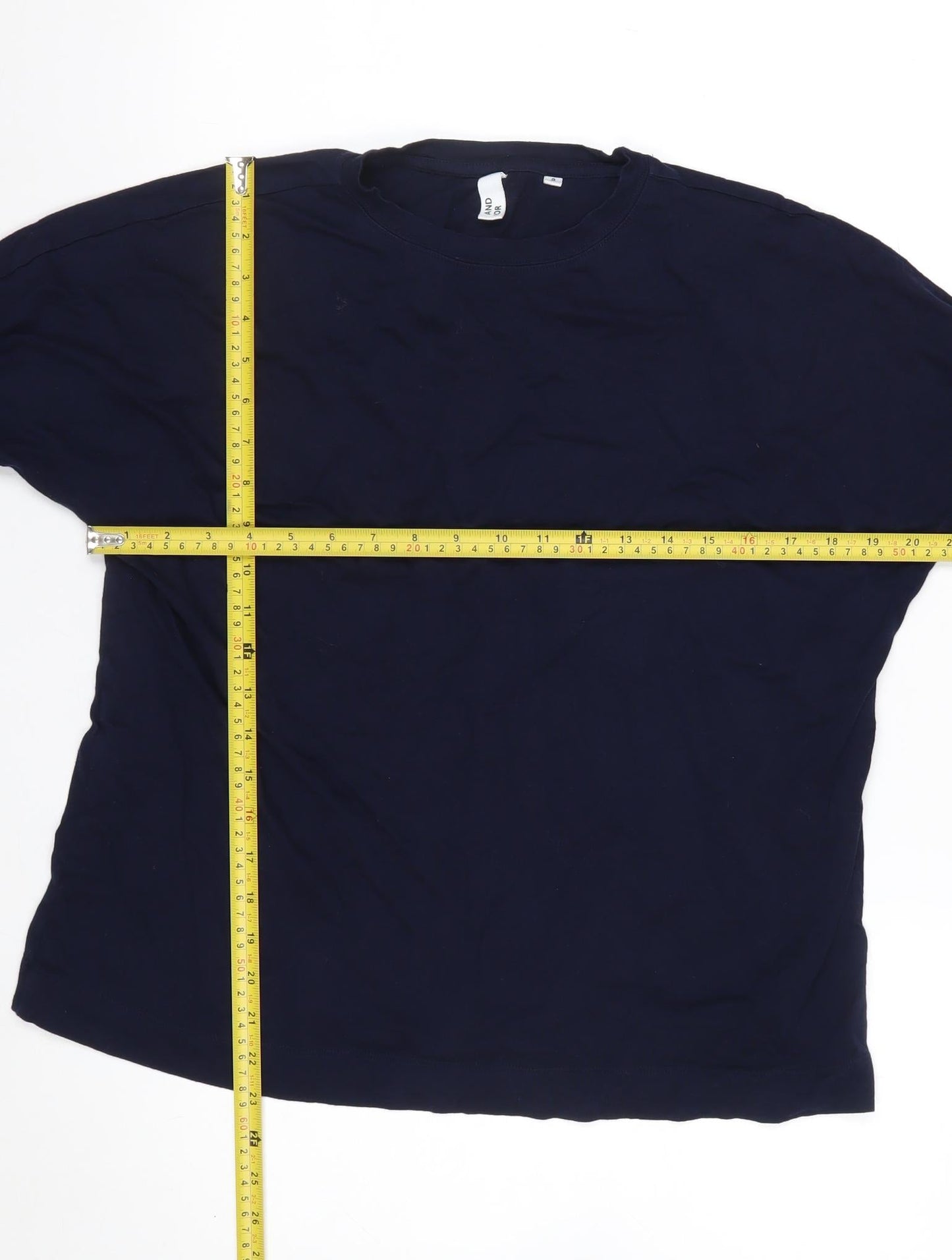 AND/OR Women's Blue Cotton Ruffle Sleeve T-Shirt Size 8