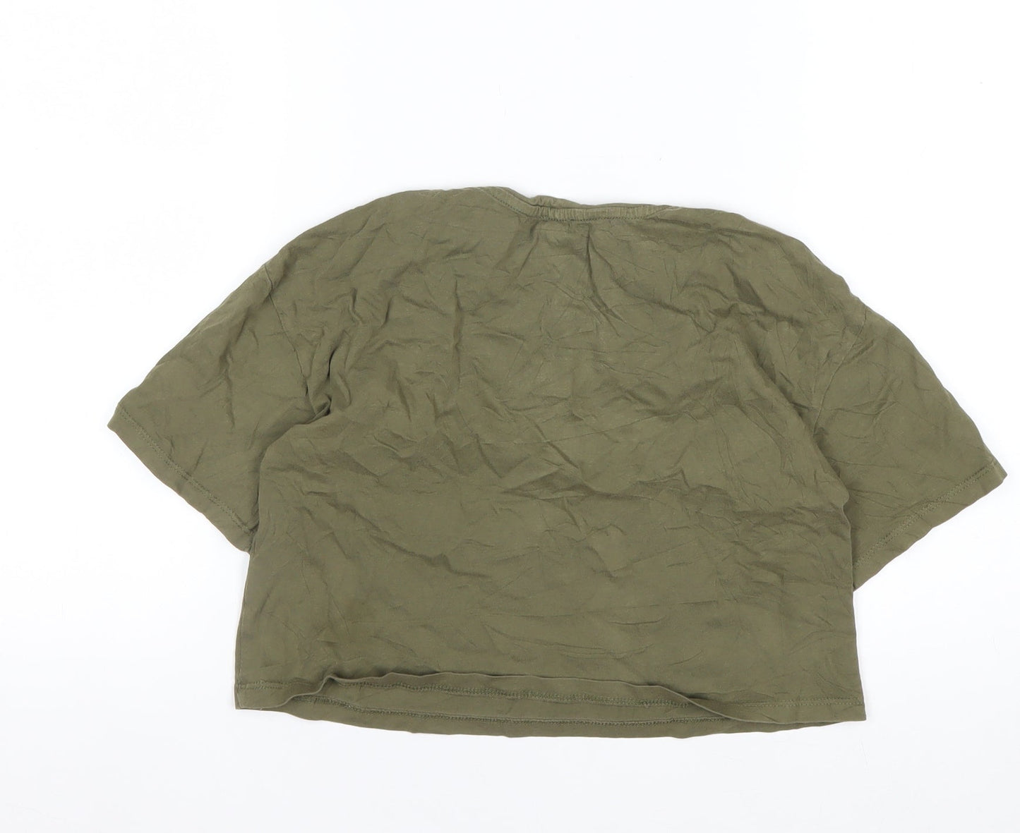 River Island Girls Khaki Gold Print Short Sleeve T-Shirt 9-10 Years