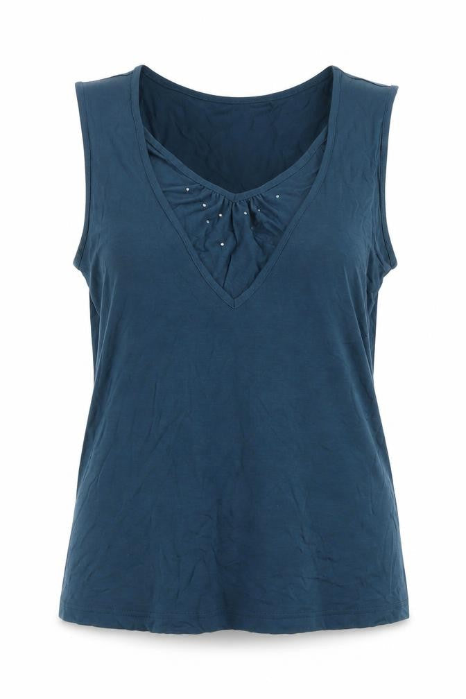 Marks & Spencer Women’s Blue Sleeveless V-Neck Tank Top UK 16