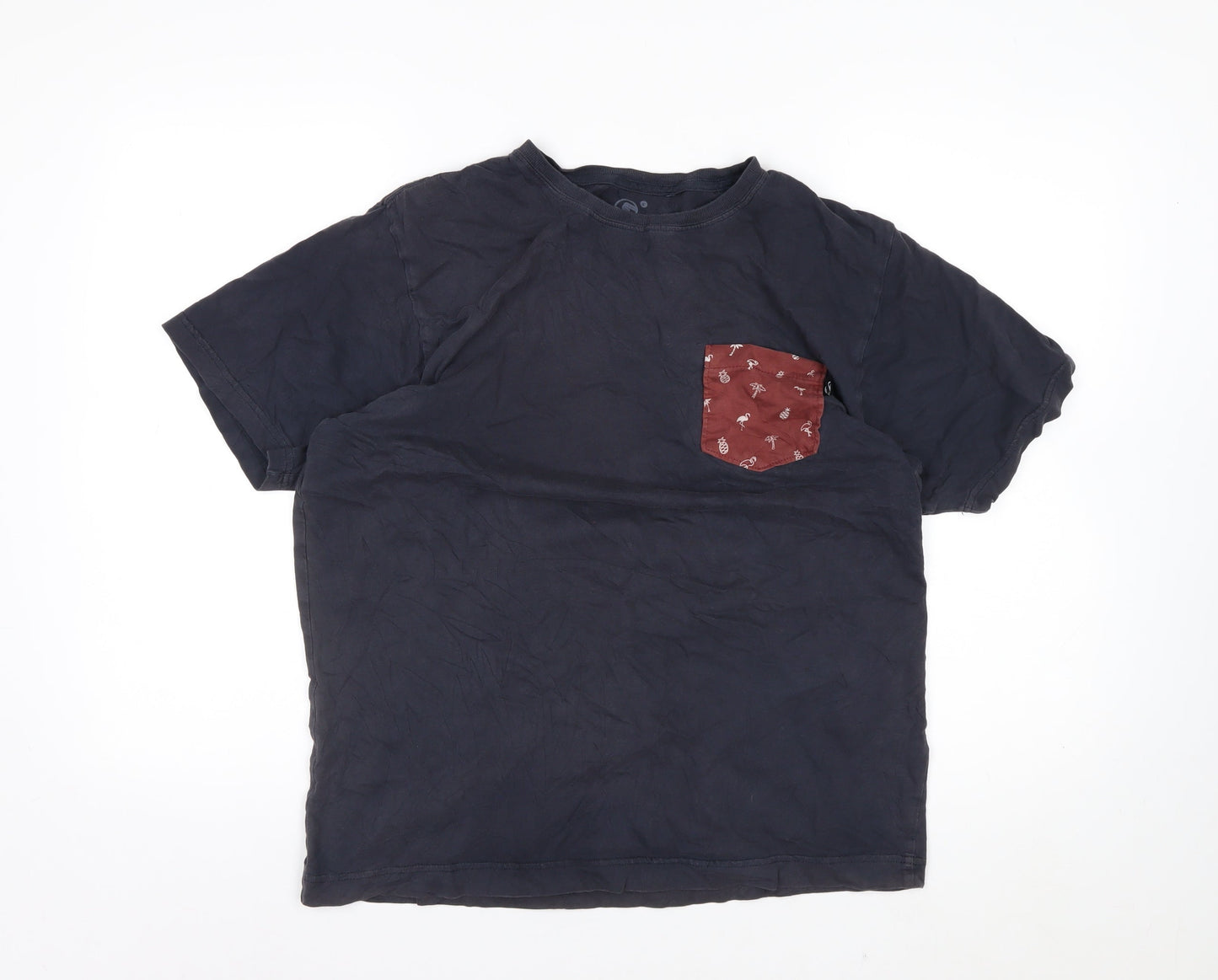Seventyseven Apparel Men’s Black Cotton Crew Neck T-Shirt Size L