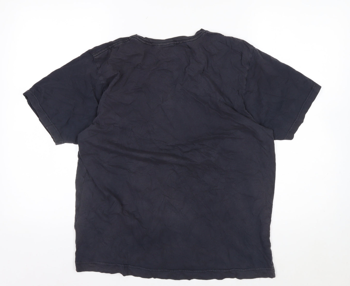 Seventyseven Apparel Men’s Black Cotton Crew Neck T-Shirt Size L