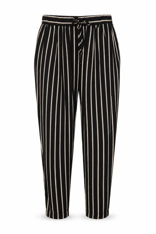 Miss Selfridge Women's Black Striped Tapered Trousers Size 8