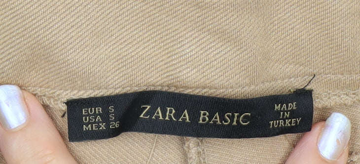 Zara Basic Women's Beige Skinny Twill Stretch Leggings Size S