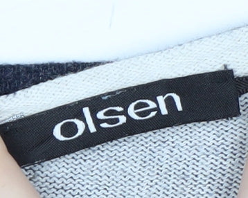 Olsen Women's Blue Ombre Stripe Long Sleeve Knit Jumper Size 14