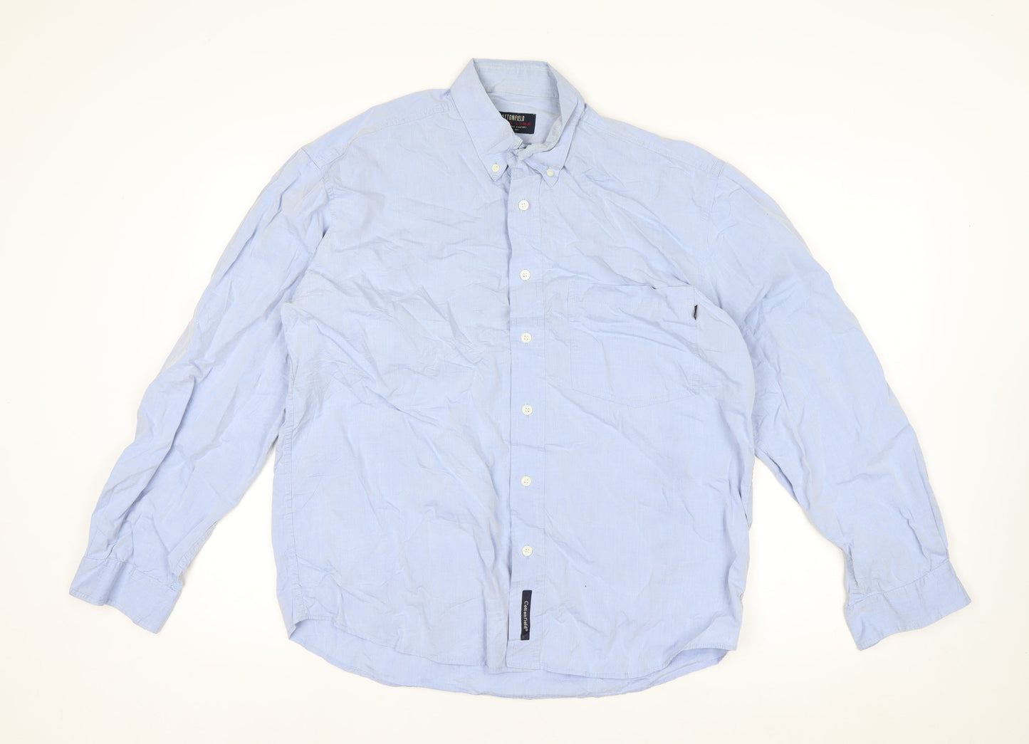 Cottonfield Men's Blue Button-Down Long Sleeve Casual Shirt M