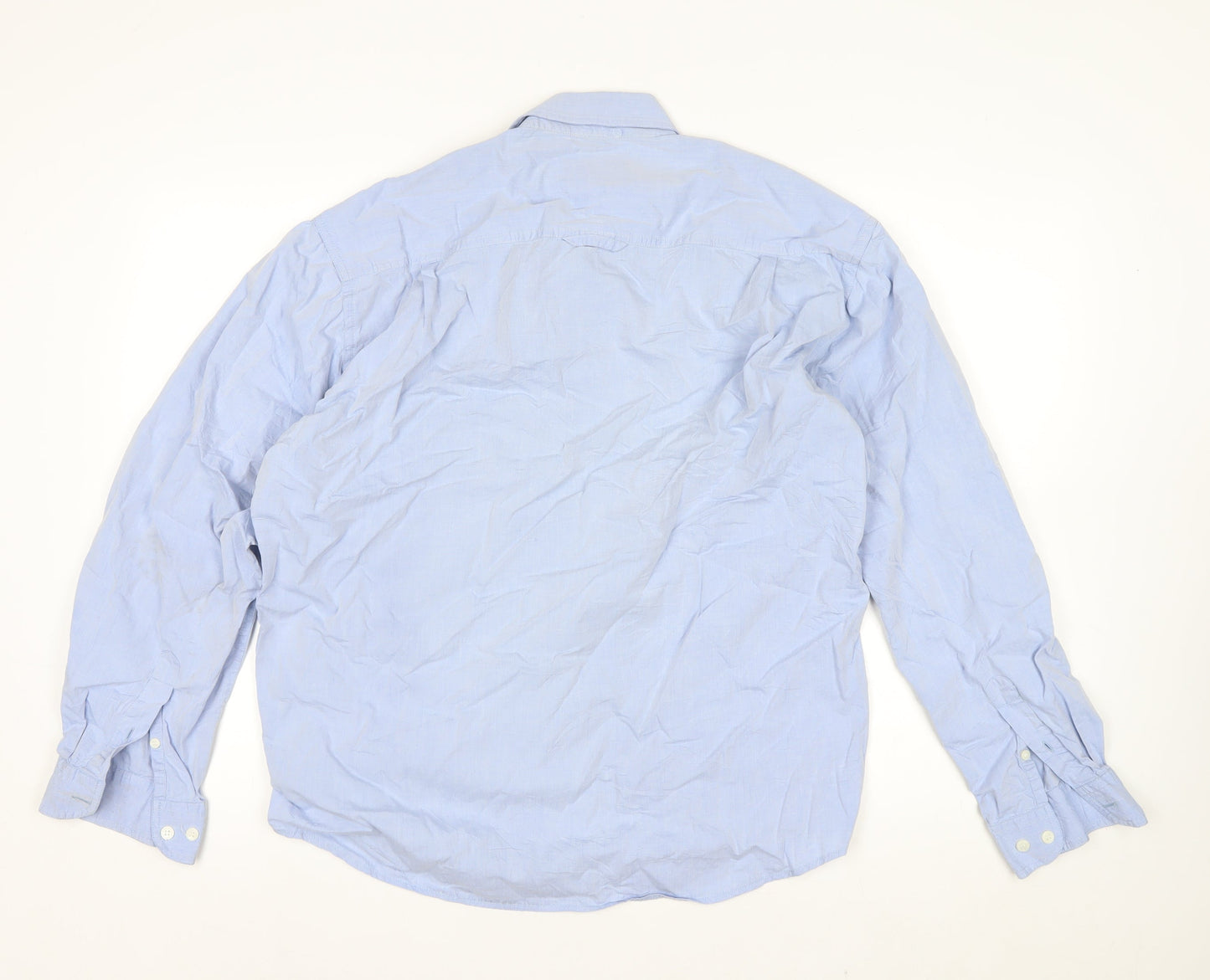 Cottonfield Men's Blue Button-Down Long Sleeve Casual Shirt M