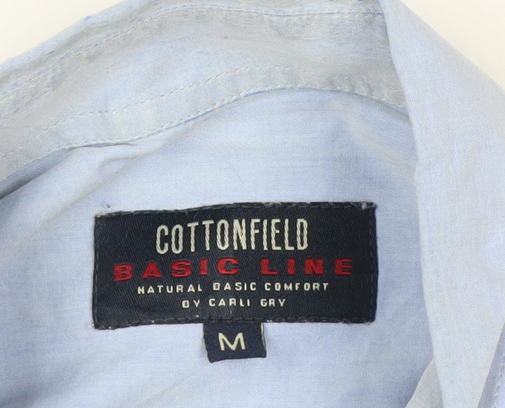 Cottonfield Men's Blue Button-Down Long Sleeve Casual Shirt M