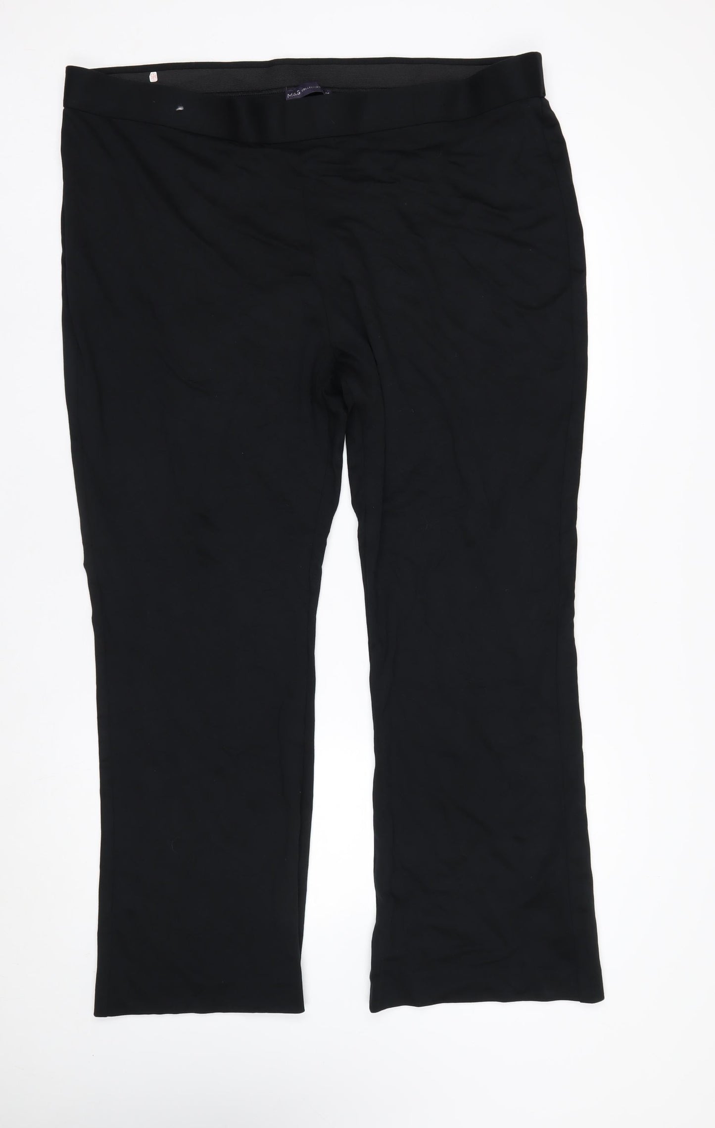 Marks and Spencer Women’s Black Regular Straight Leg Plus Size 24 Trousers