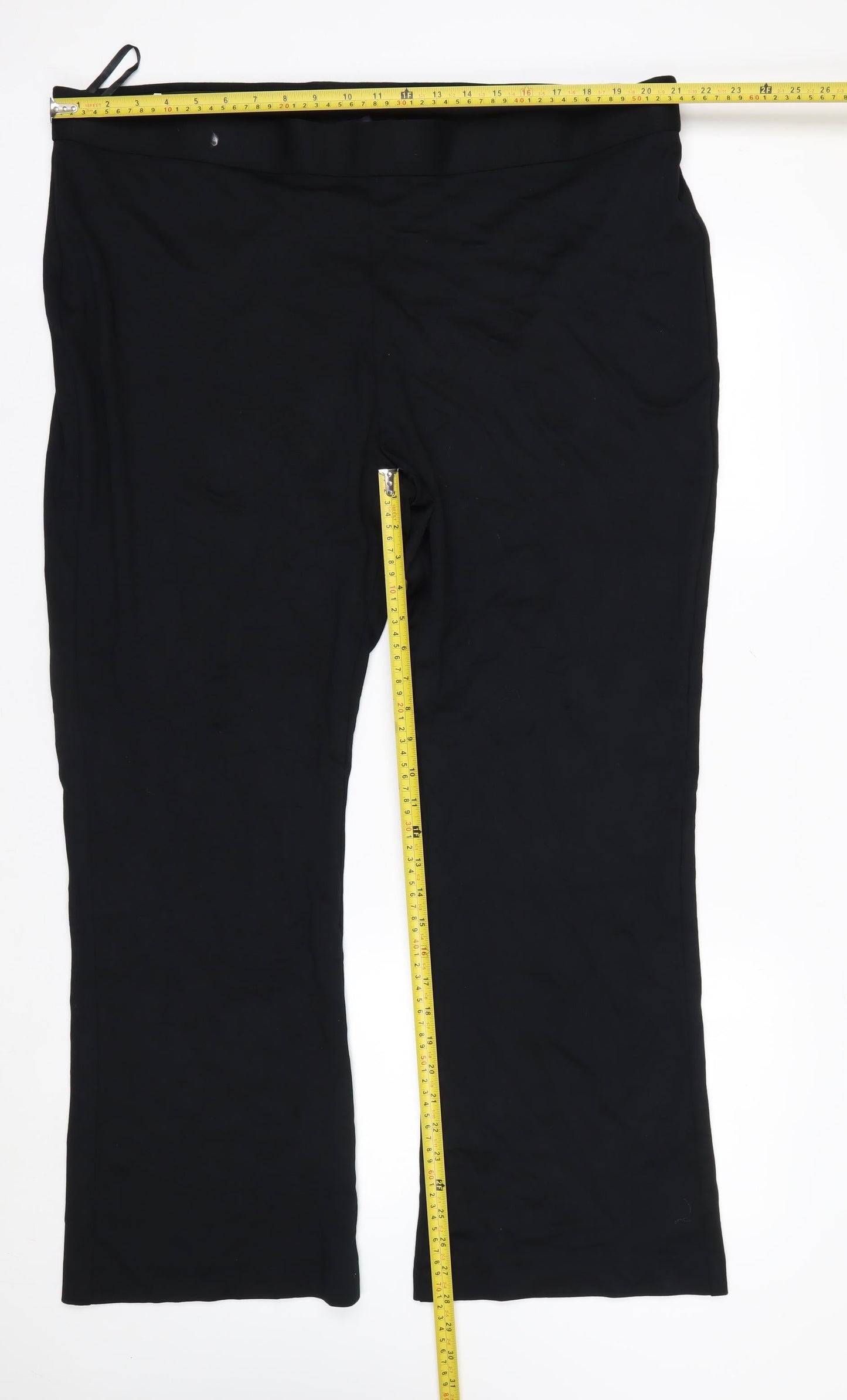 Marks and Spencer Women’s Black Regular Straight Leg Plus Size 24 Trousers
