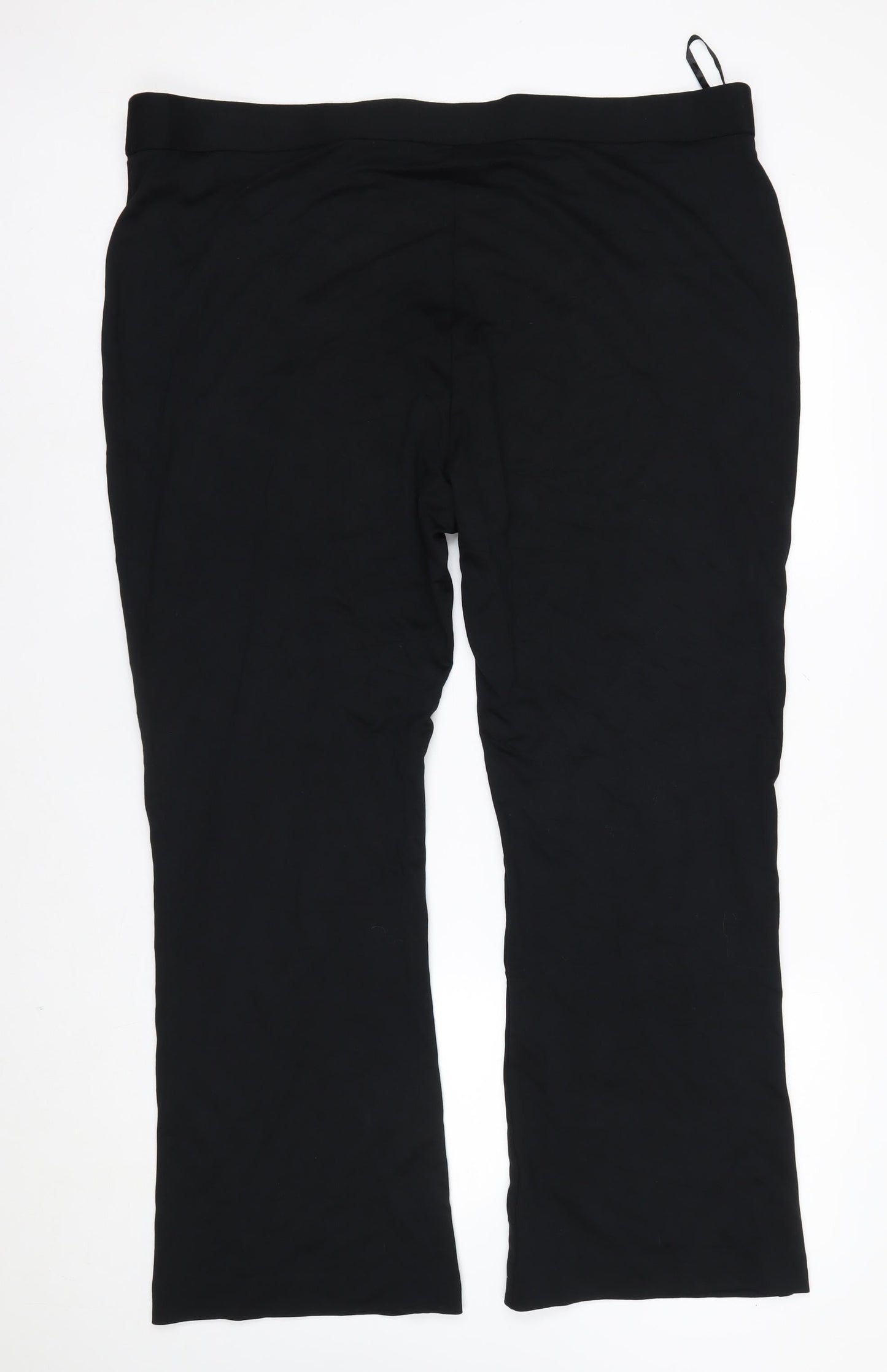 Marks and Spencer Women’s Black Regular Straight Leg Plus Size 24 Trousers