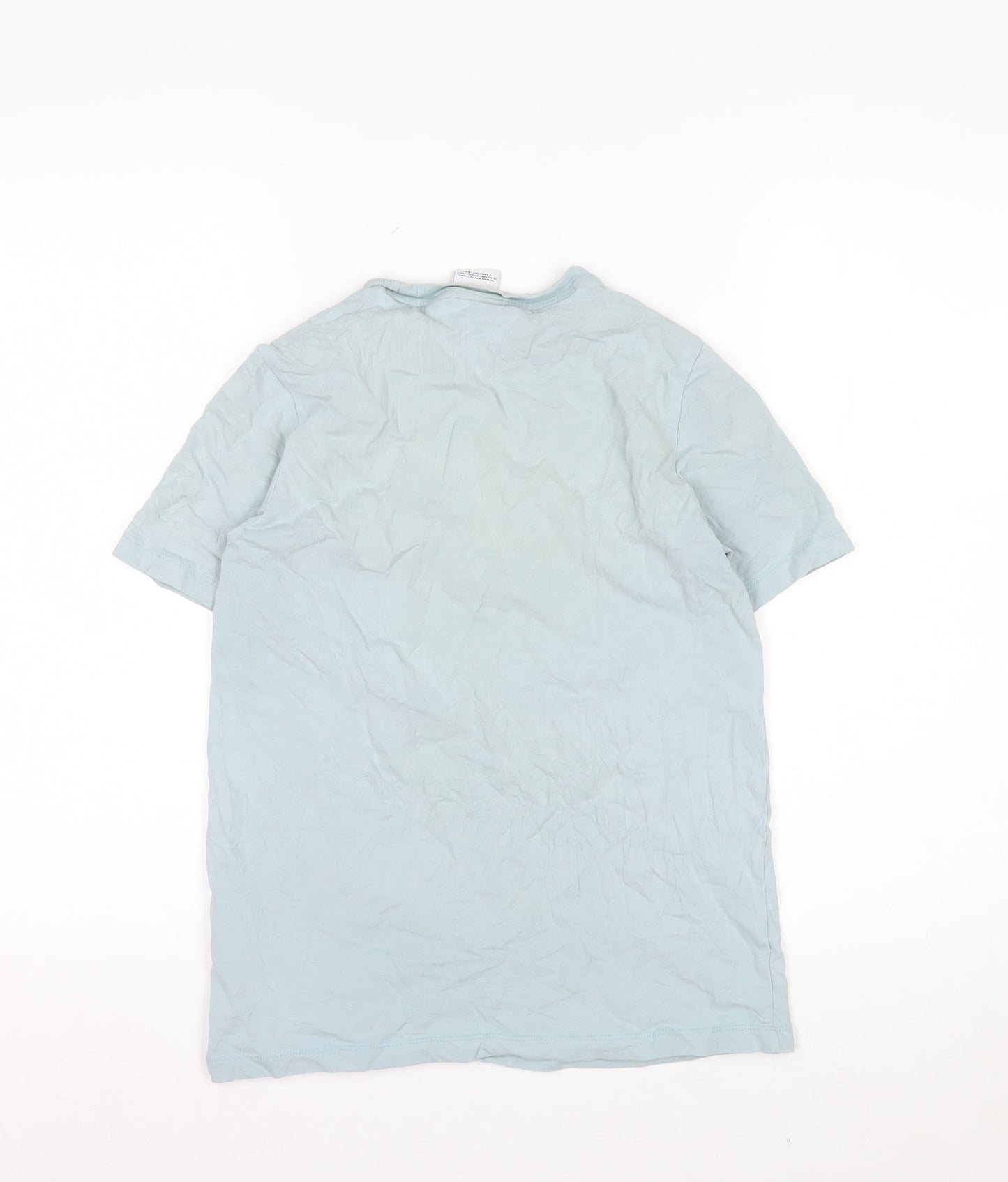 Adidas Women's Blue Basic Logo T-Shirt UK 8 Short Sleeve Cotton