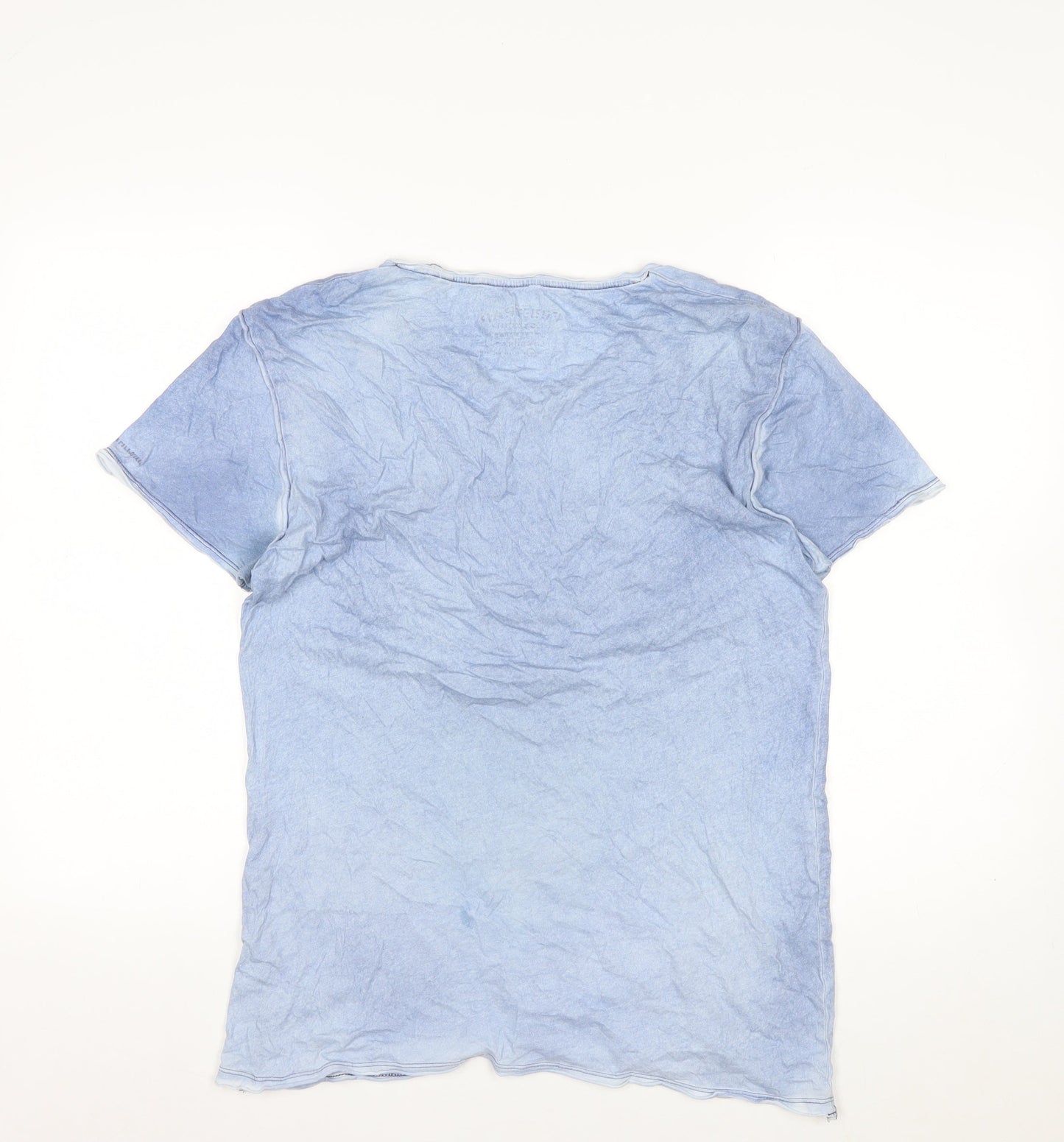 Firetrap Men's Blue Graphic Print Slim Fit Cotton T-Shirt M