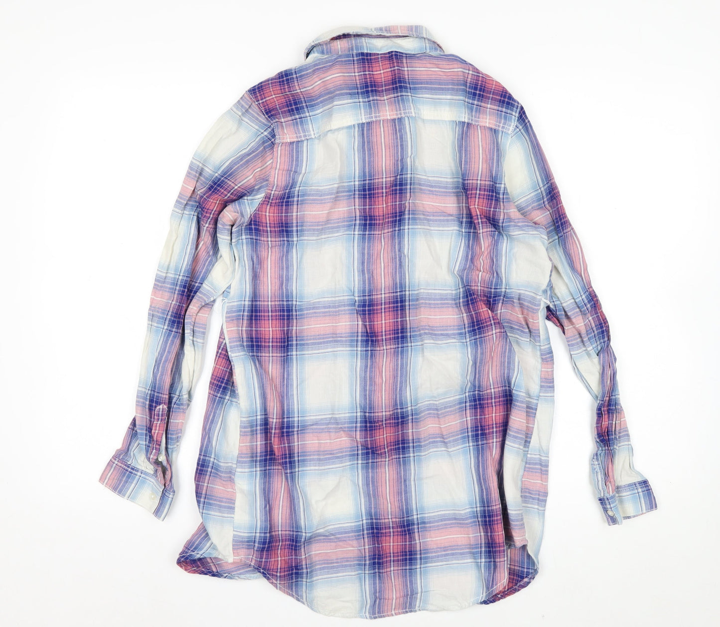 H&M Women’s Multicoloured Check Cotton Maternity Button-Up Shirt Small
