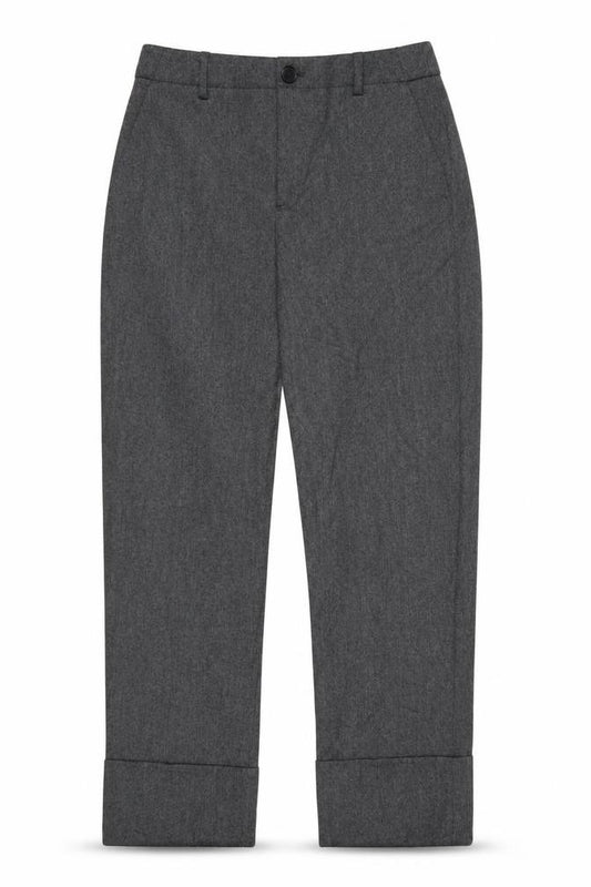 Zara Women Grey Straight Leg Trousers Size 8 Elastic Waist Workwear
