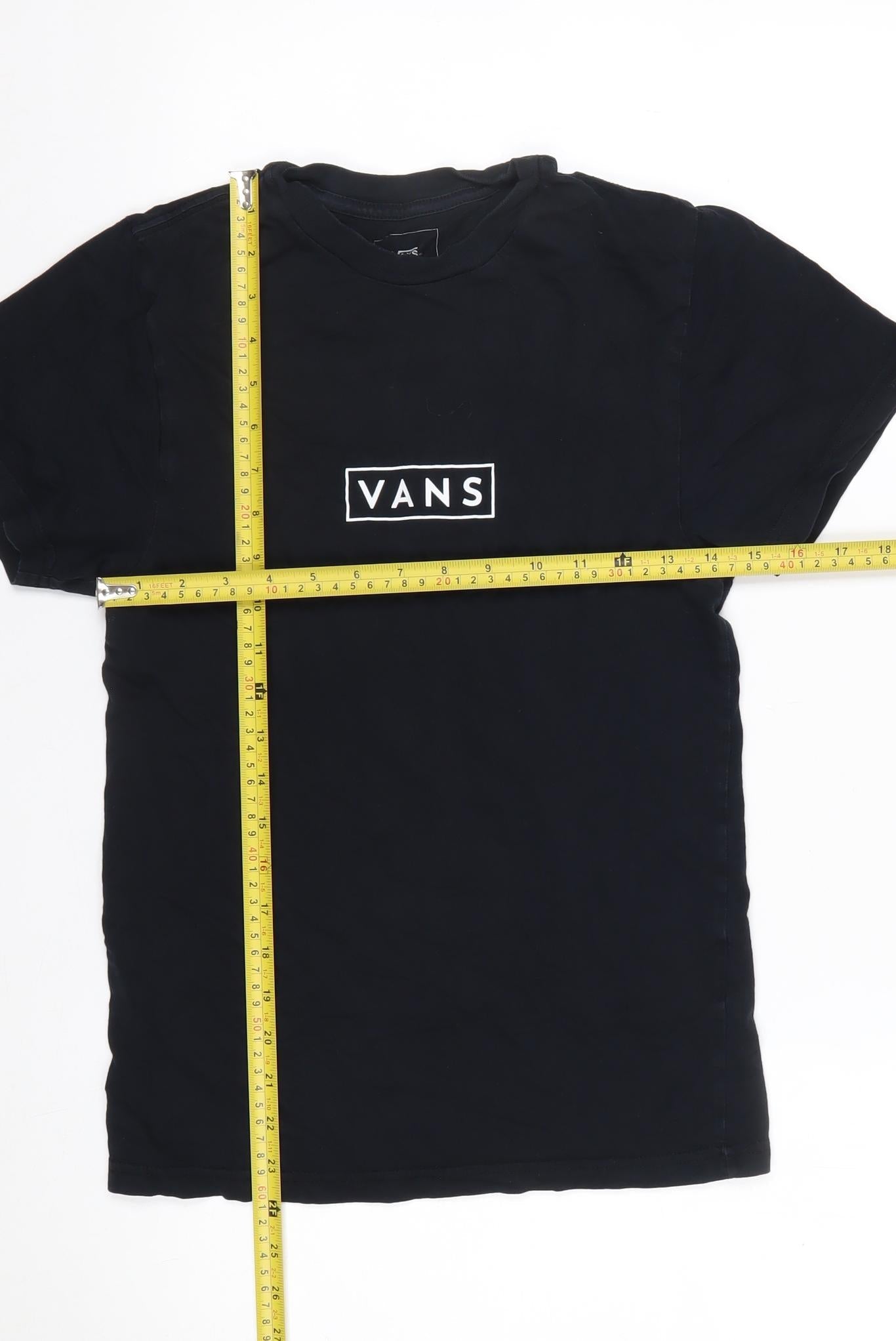 Vans Men's Black XS Custom Fit Cotton Logo T-Shirt