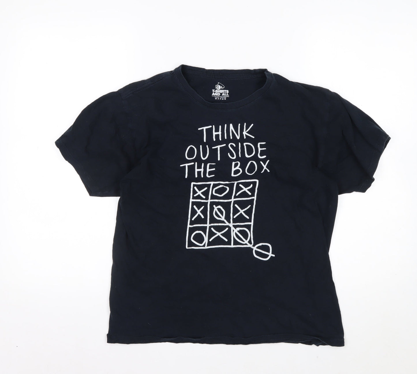 T-Shirts and All Men's Black Think Outside The Box Graphic T-Shirt M