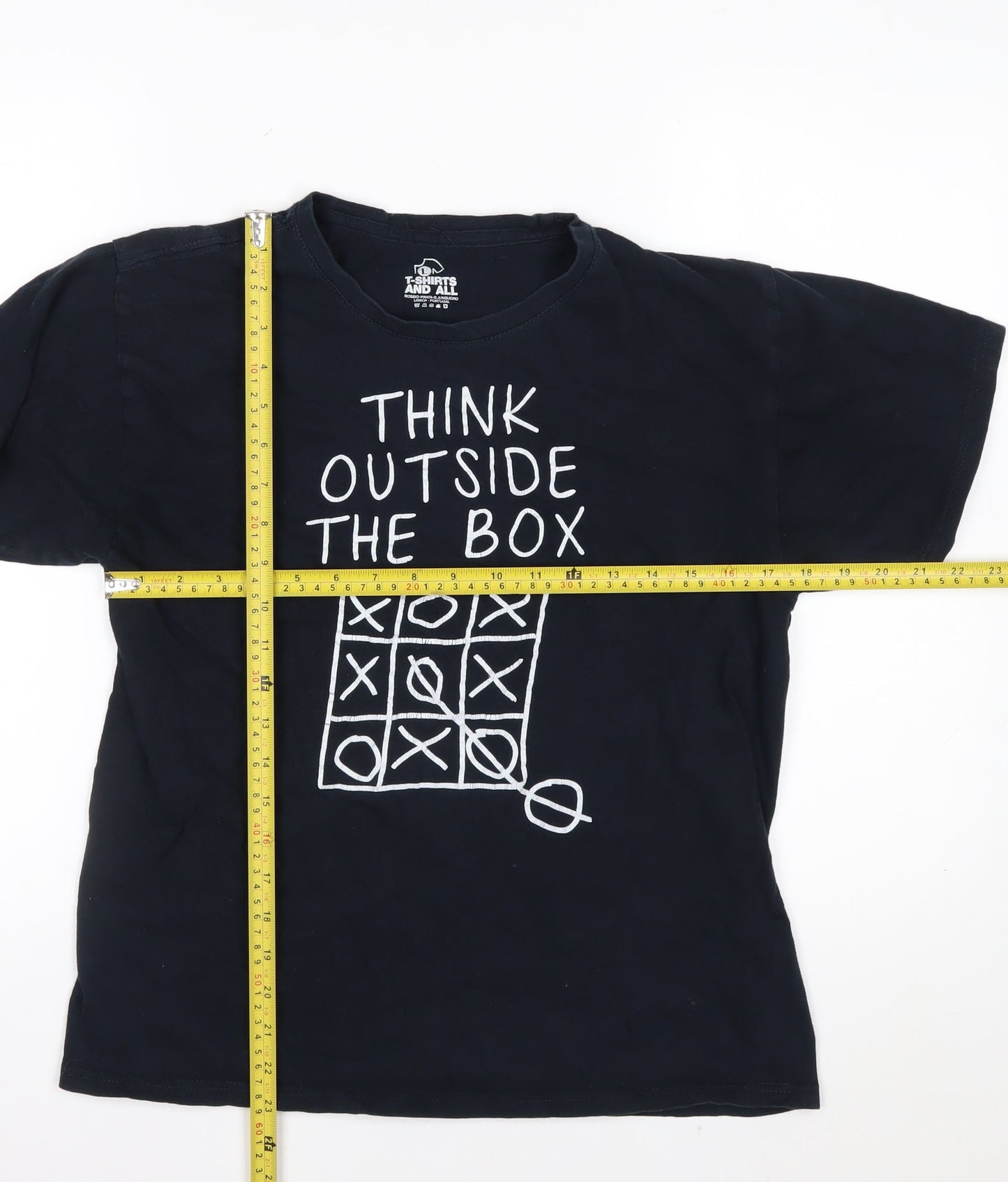 T-Shirts and All Men's Black Think Outside The Box Graphic T-Shirt M