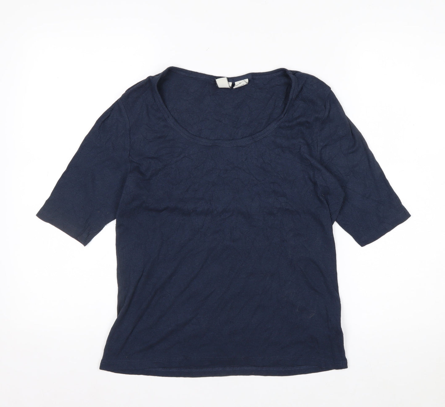 Joie Womens Blue Basic Scoop Neck Short Sleeve Jersey T-Shirt Size L