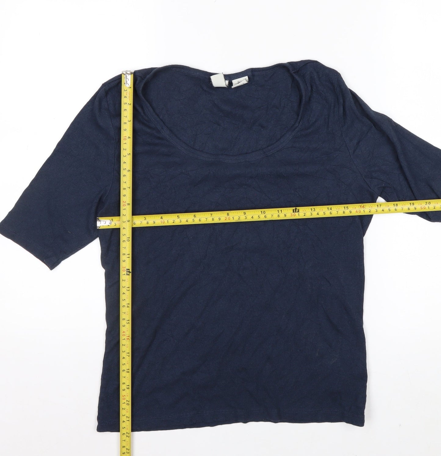 Joie Womens Blue Basic Scoop Neck Short Sleeve Jersey T-Shirt Size L