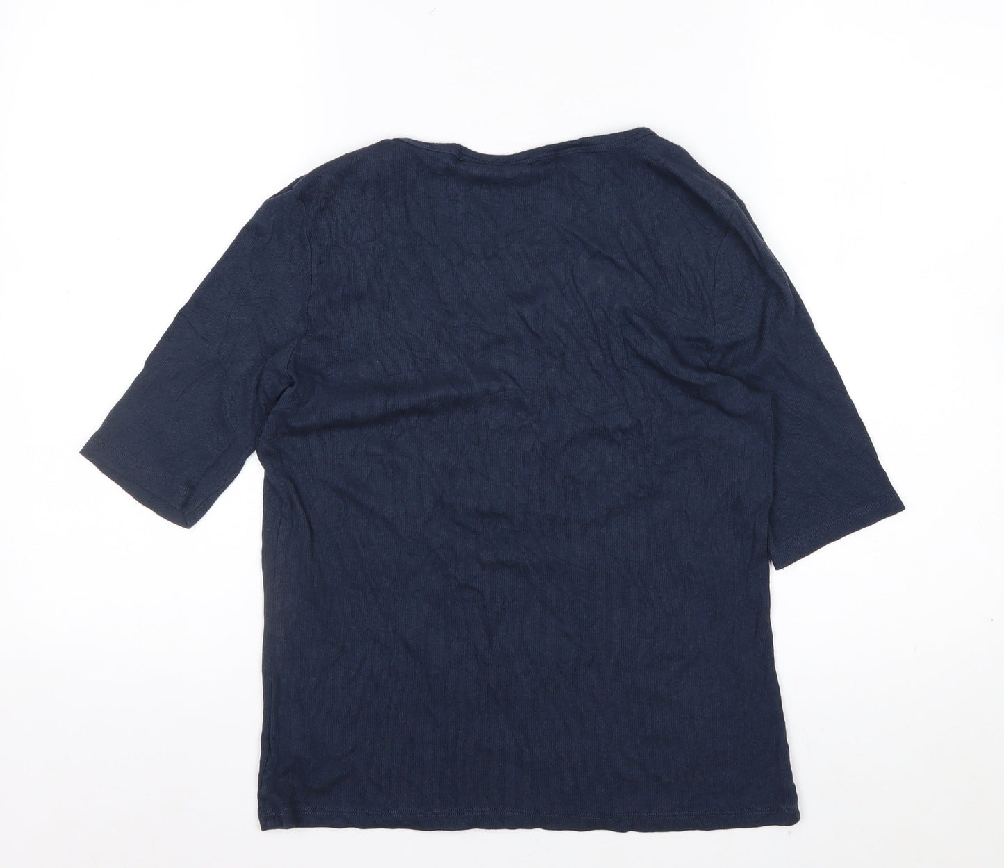 Joie Womens Blue Basic Scoop Neck Short Sleeve Jersey T-Shirt Size L
