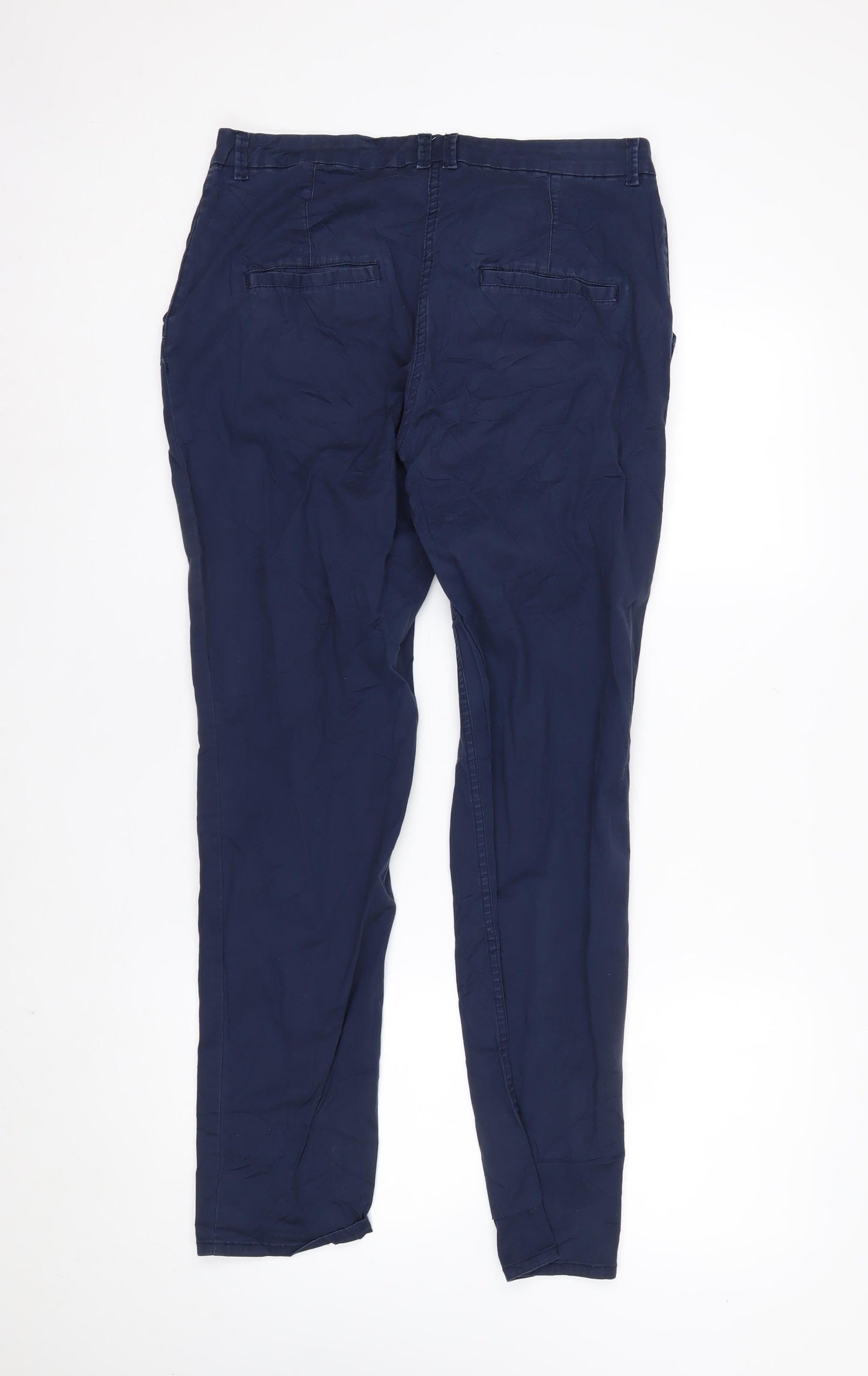 H&M Men's Blue Slim Fit Chino Trousers Size M 32x32