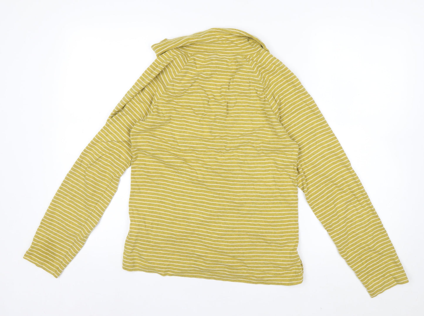 White Stuff Women's Yellow Striped Cotton Long Sleeve Button-Up Shirt UK 14
