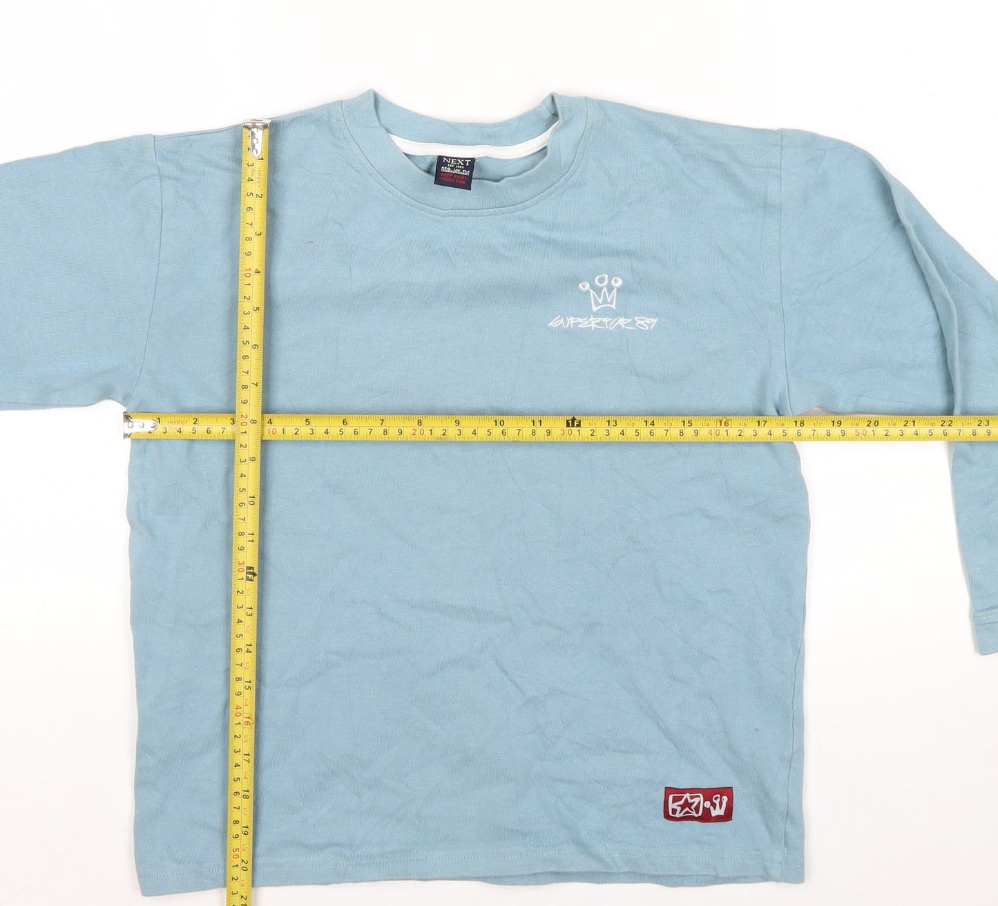 Next Boys Blue Long Sleeve Cotton Crew Neck T-Shirt 10 Years