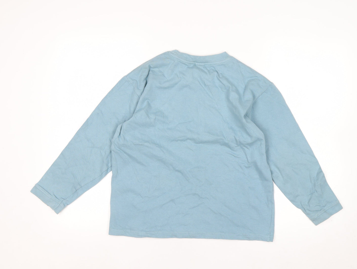 Next Boys Blue Long Sleeve Cotton Crew Neck T-Shirt 10 Years