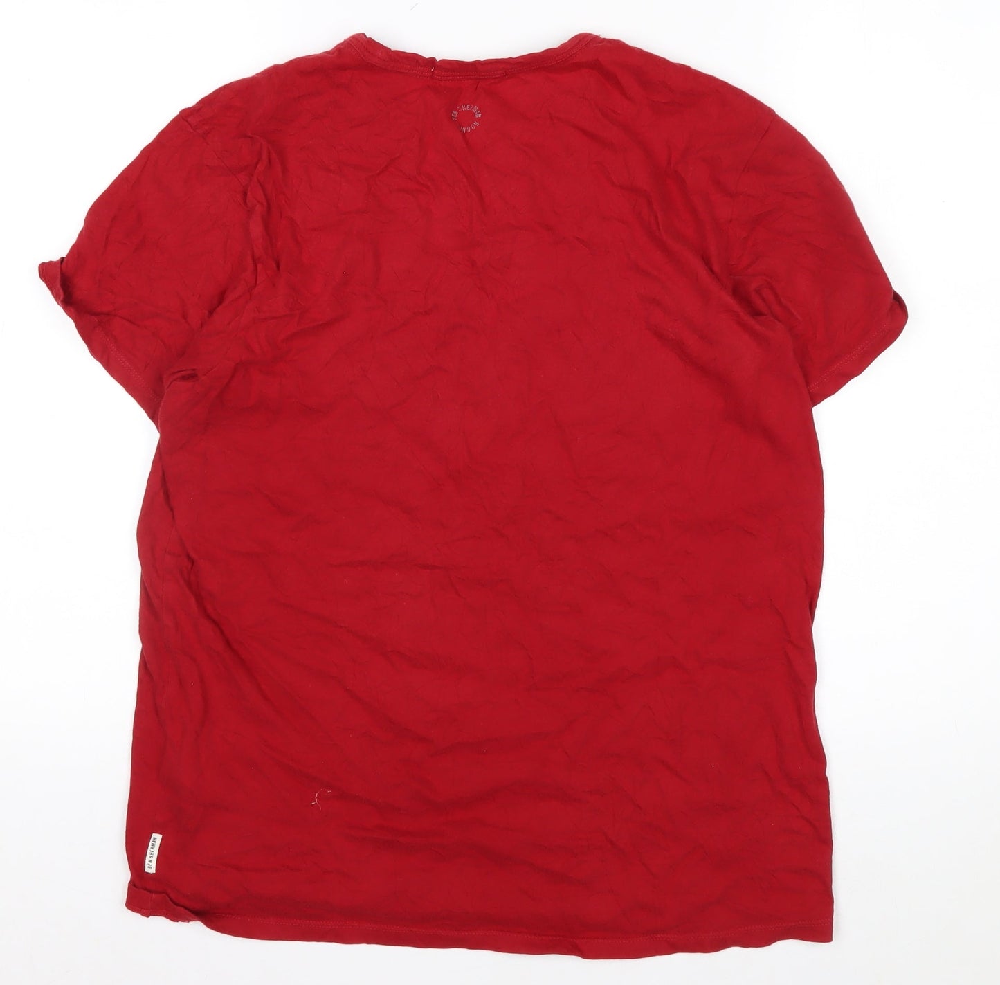 Ben Sherman Men's Red Football Graphic T-Shirt Size S Cotton
