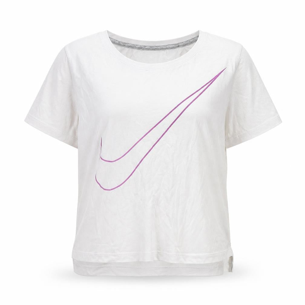 Nike Women’s White XS Sports T-Shirt with Purple Logo