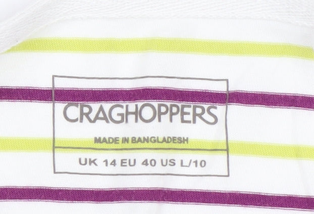 Craghoppers Women’s Multicoloured Striped Cotton Long Sleeve T-Shirt UK 14
