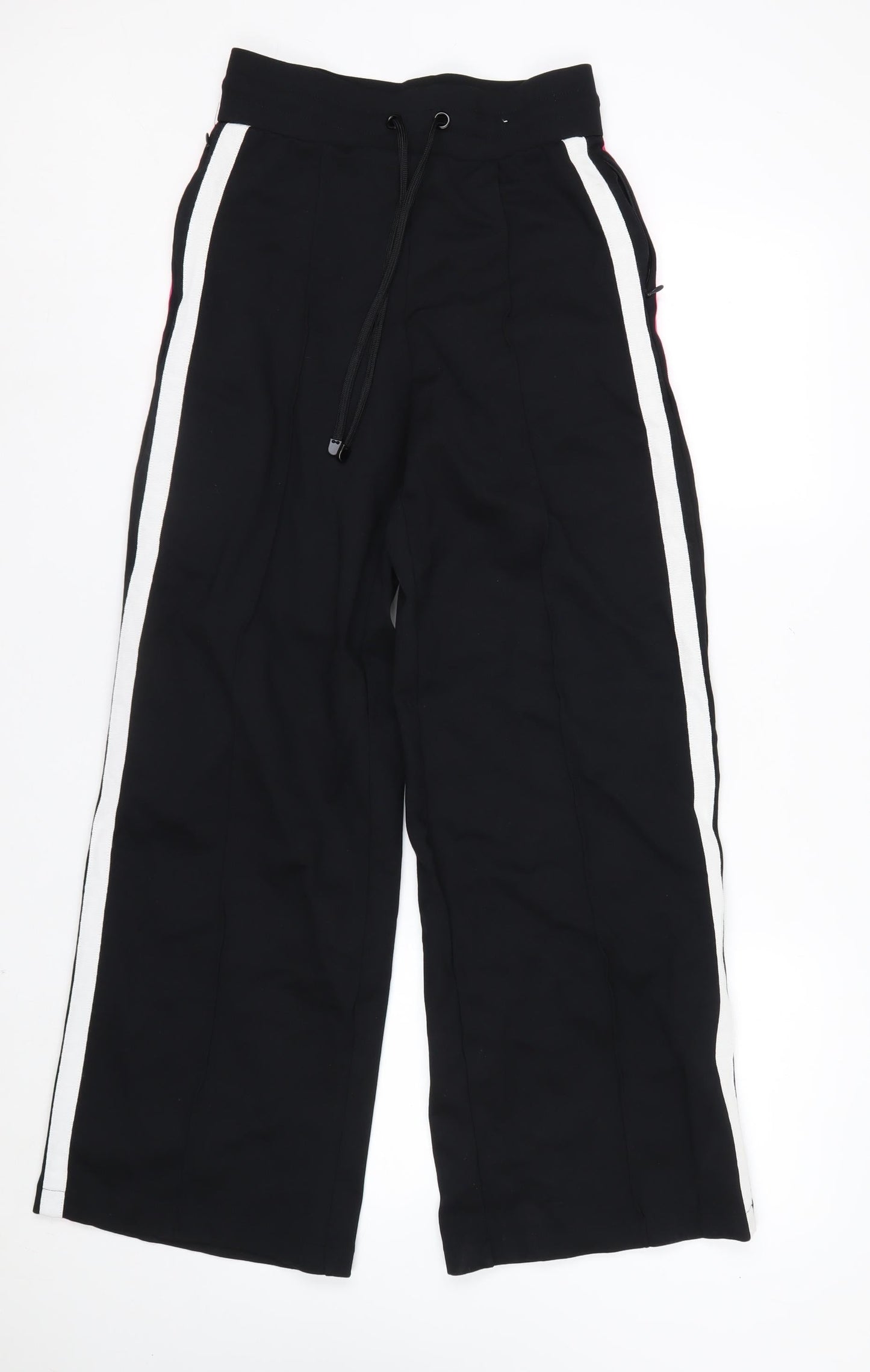 Marks and Spencer Women's Black Track Pants Size 6 Tall Wide-Leg Activewear Trousers