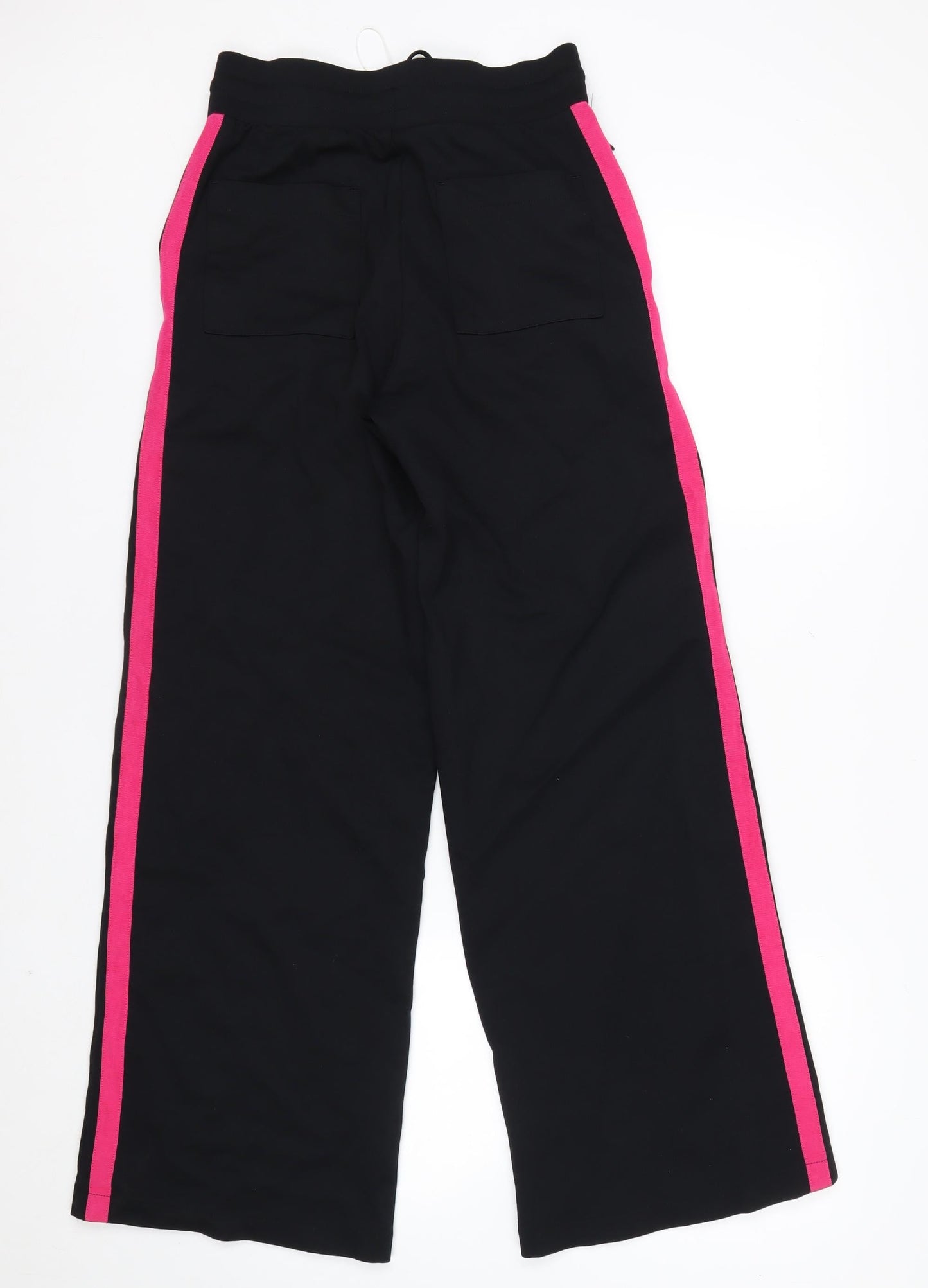 Marks and Spencer Women's Black Track Pants Size 6 Tall Wide-Leg Activewear Trousers