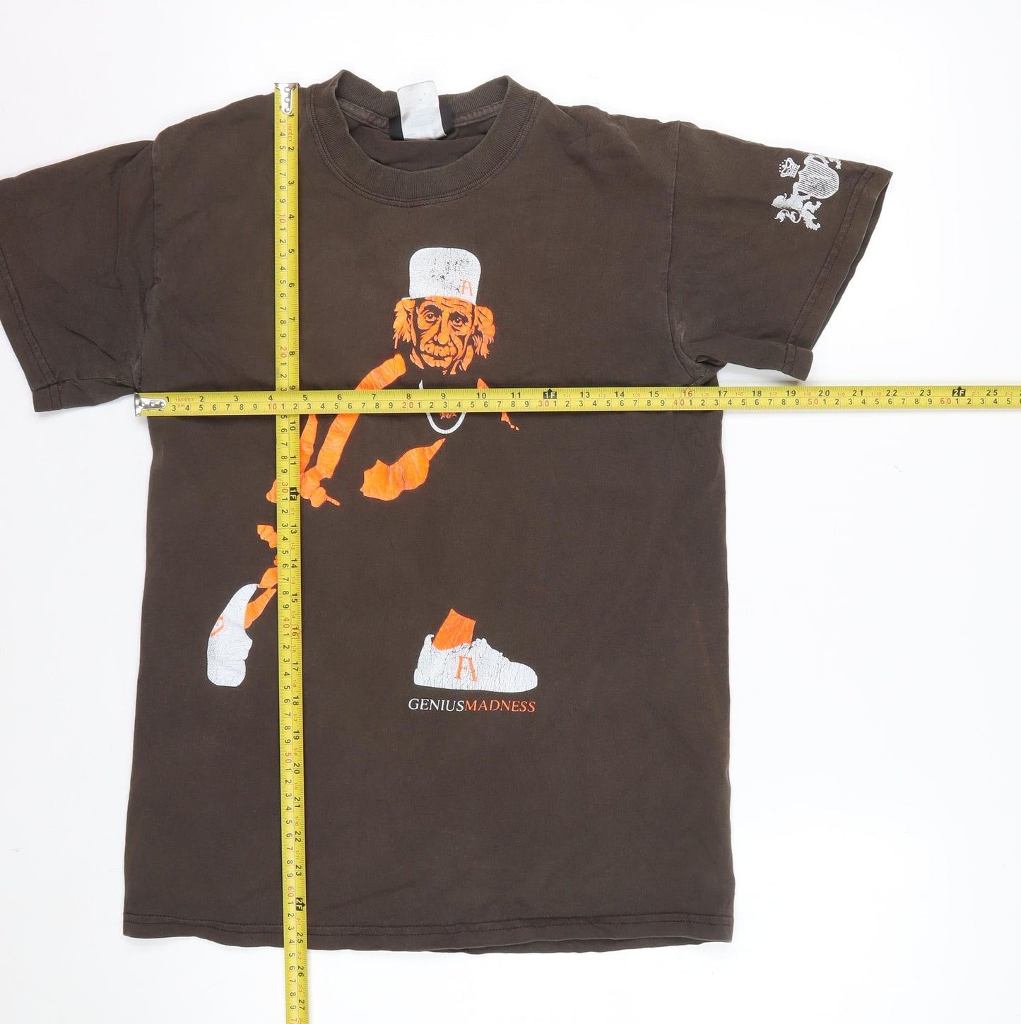 F Asylum Men's Brown Graphic Print Short Sleeve Cotton T-Shirt Size S