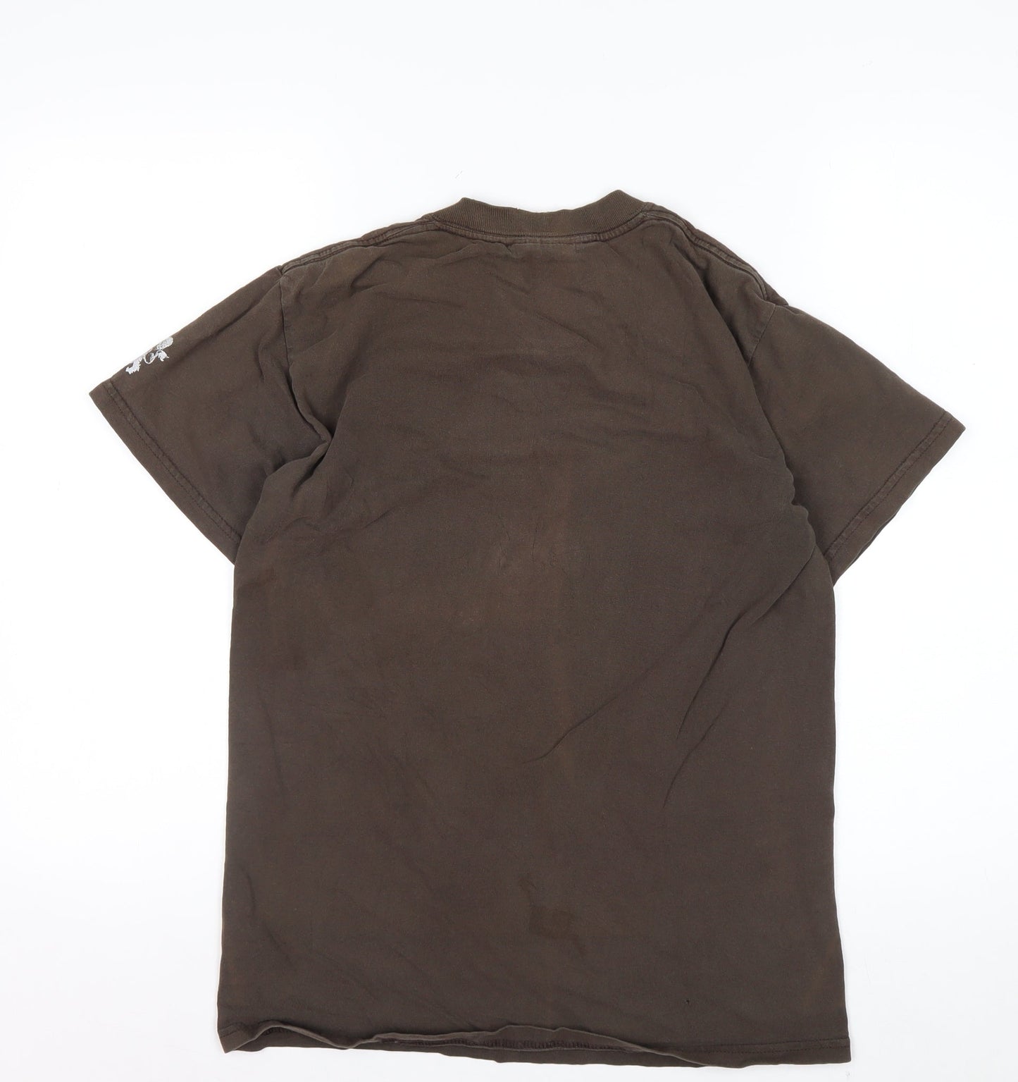F Asylum Men's Brown Graphic Print Short Sleeve Cotton T-Shirt Size S