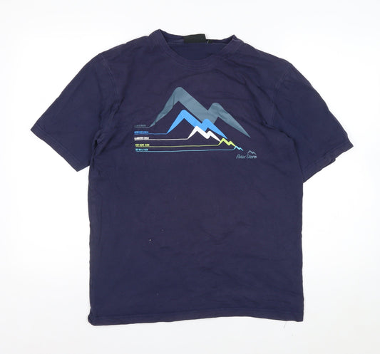 Peter Storm Men's Blue Graphic Mountain Cotton T-Shirt Size M