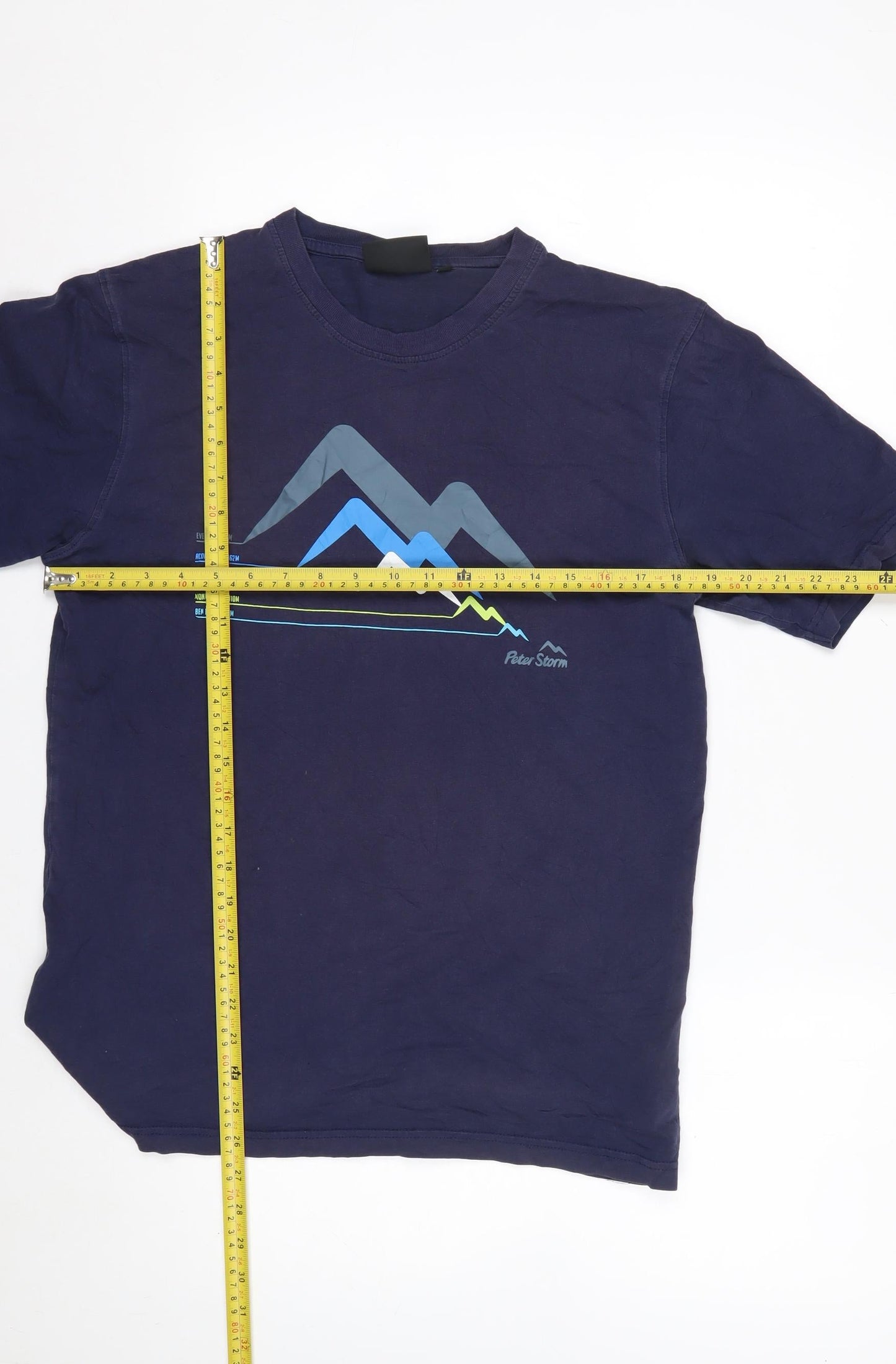 Peter Storm Men's Blue Graphic Mountain Cotton T-Shirt Size M