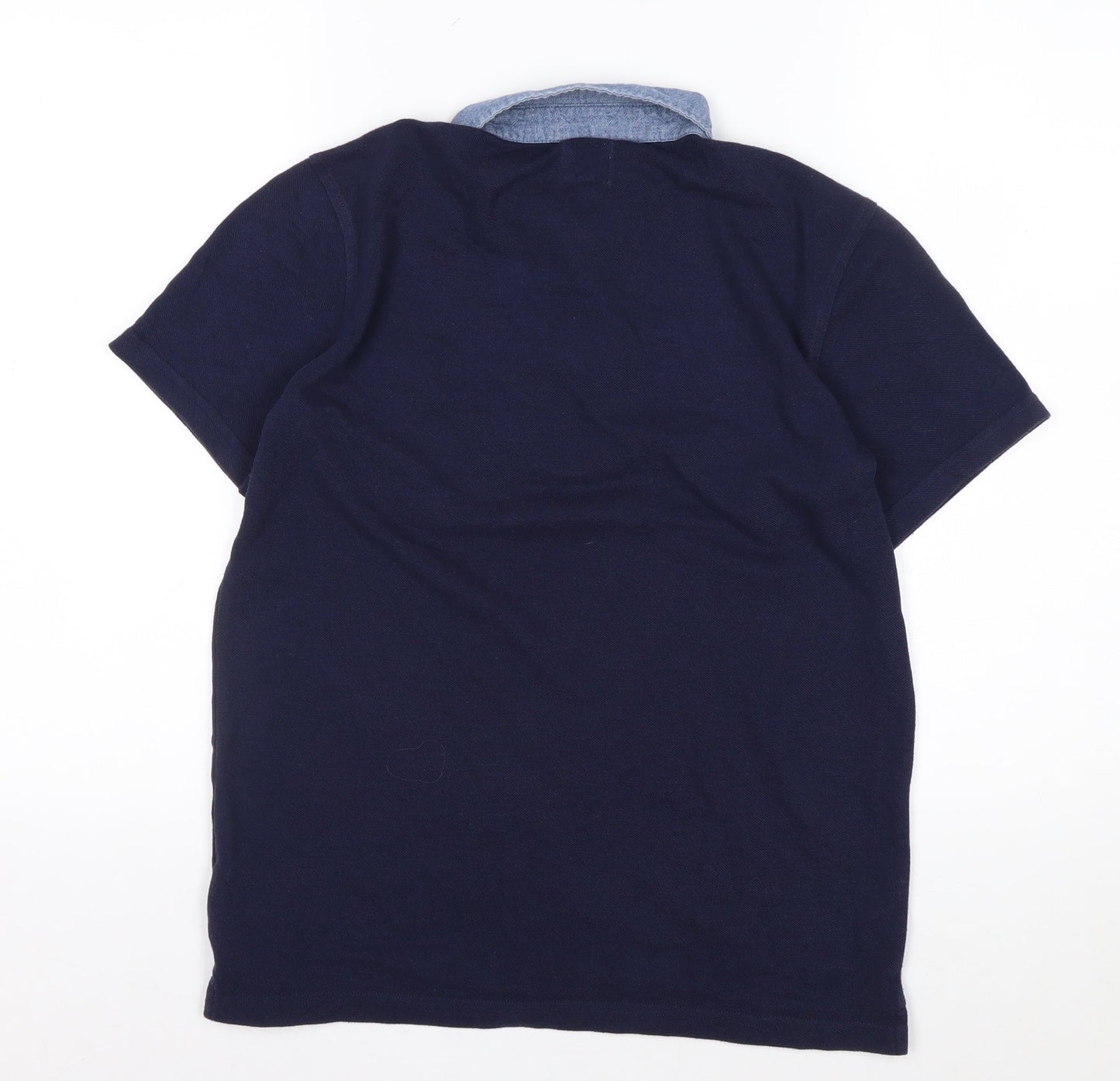 Firetrap Men's Blue Collared Short Sleeve Polo Shirt Size M