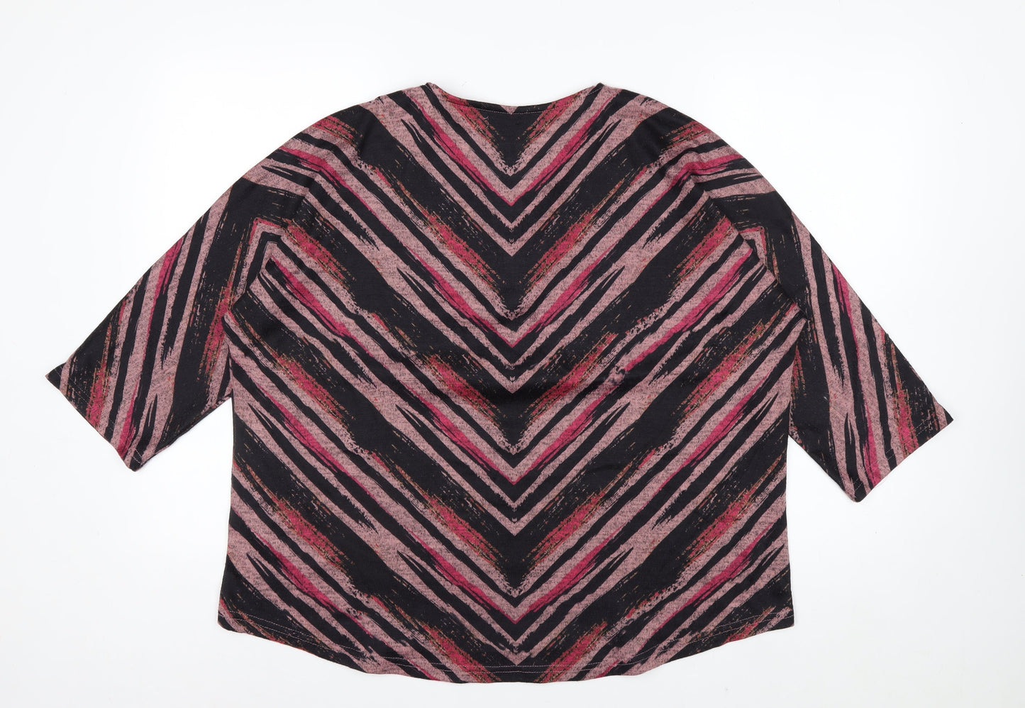 Mudflower Women's Multicoloured Zip Neck 3/4 Sleeve Tunic Top M