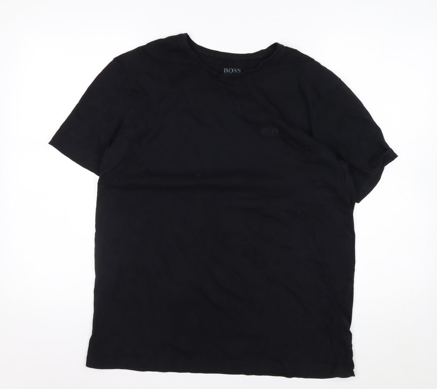 Hugo Boss Men's Black Cotton Crew Neck Short Sleeve T-Shirt M