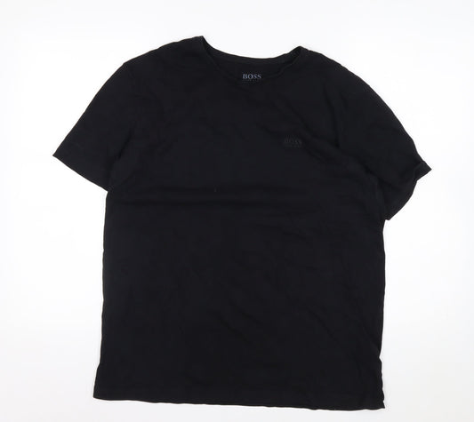Hugo Boss Men's Black Cotton Crew Neck Short Sleeve T-Shirt M