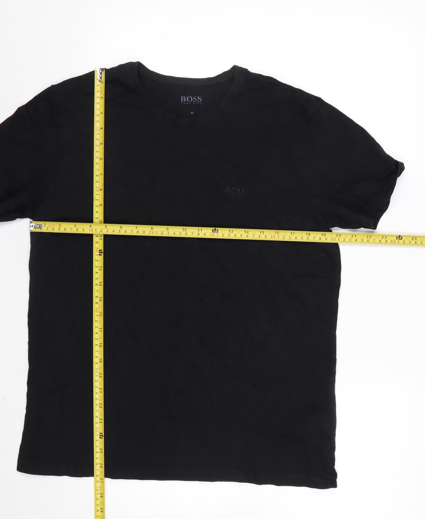 Hugo Boss Men's Black Cotton Crew Neck Short Sleeve T-Shirt M
