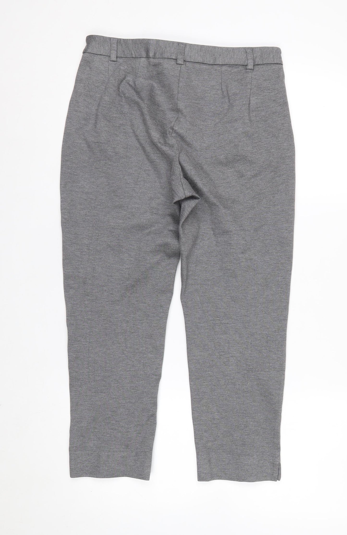 Marks and Spencer Women's Grey Marl Trousers Size 12 Short Stretch