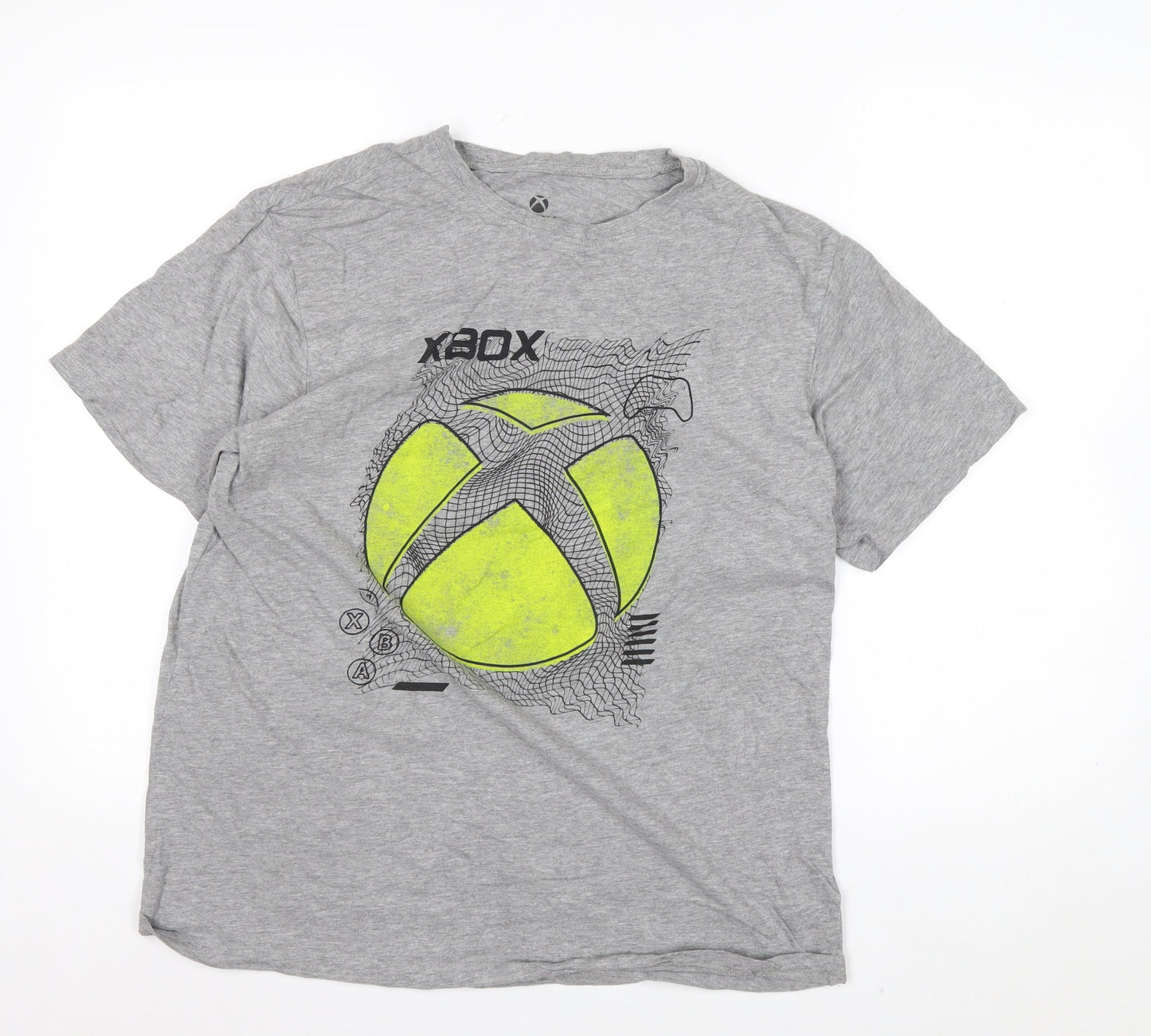 Difuzed Mens Grey Xbox Graphic T-Shirt XL Cotton Crew Neck Gamer Tee