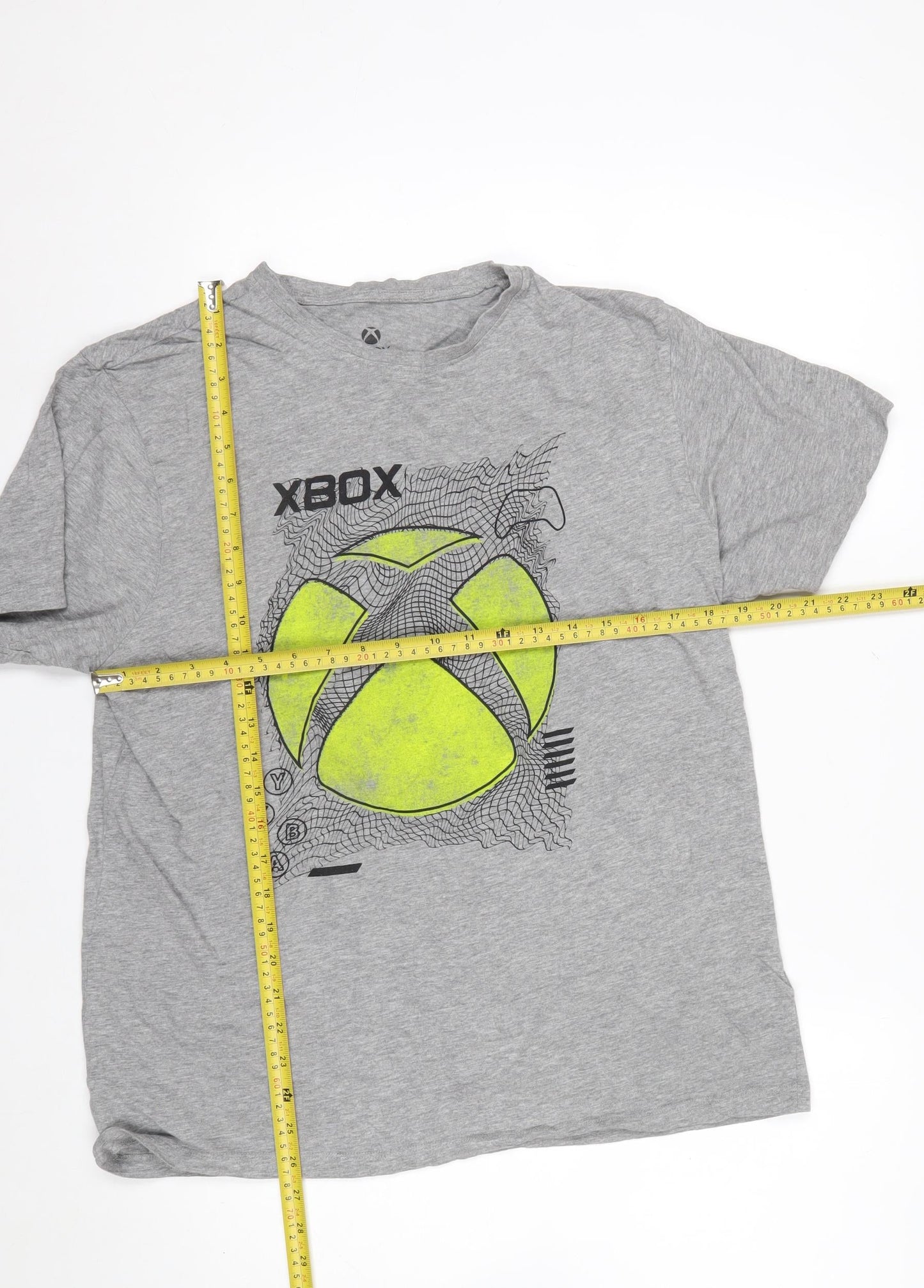 Difuzed Mens Grey Xbox Graphic T-Shirt XL Cotton Crew Neck Gamer Tee